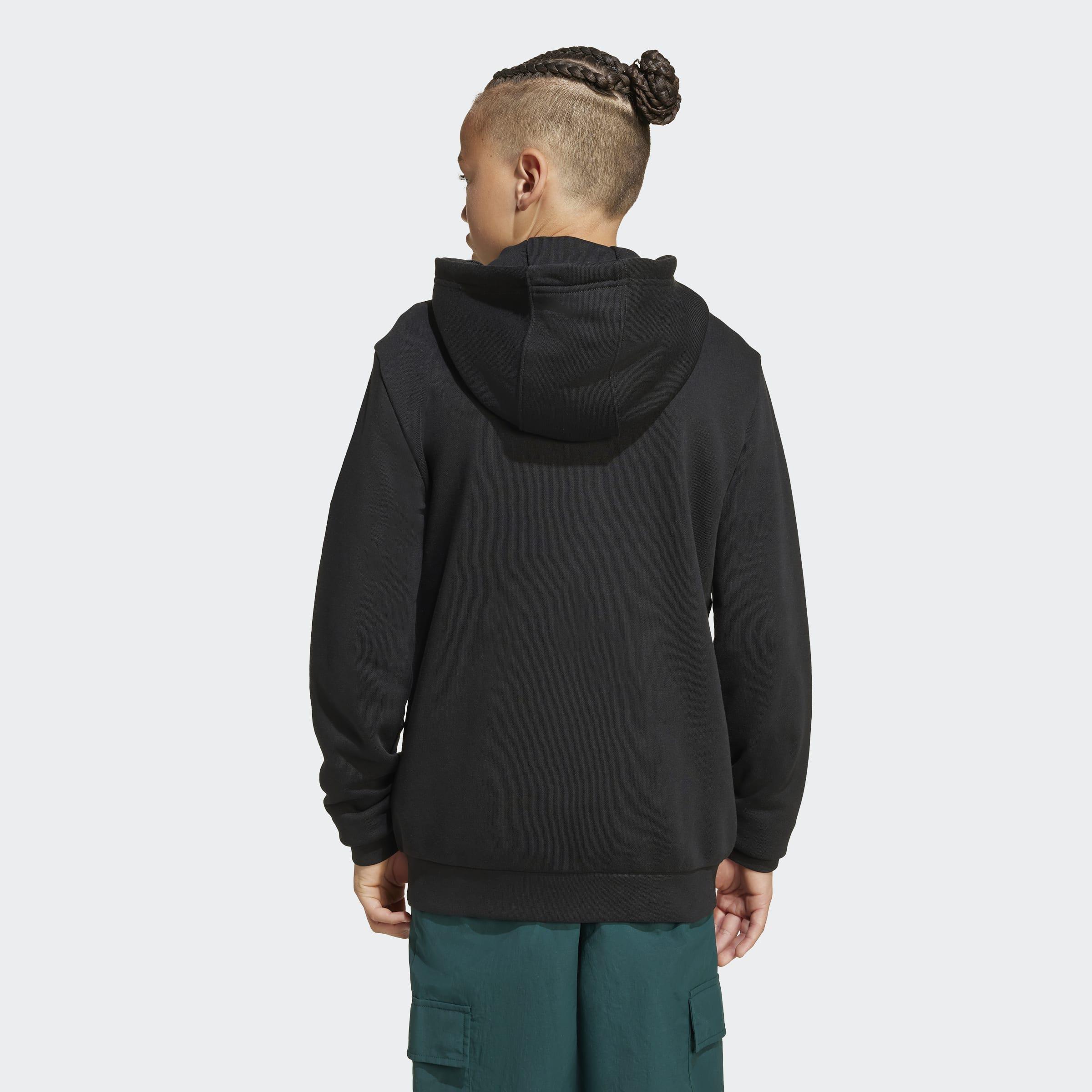 Kids Unisex Full-Zip Hoodie, Black, A901_ONE, large image number 2