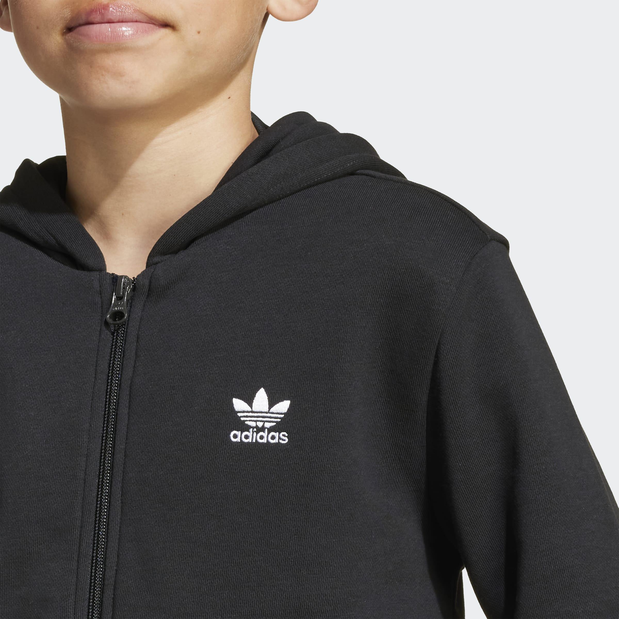 Kids Unisex Full-Zip Hoodie, Black, A901_ONE, large image number 3