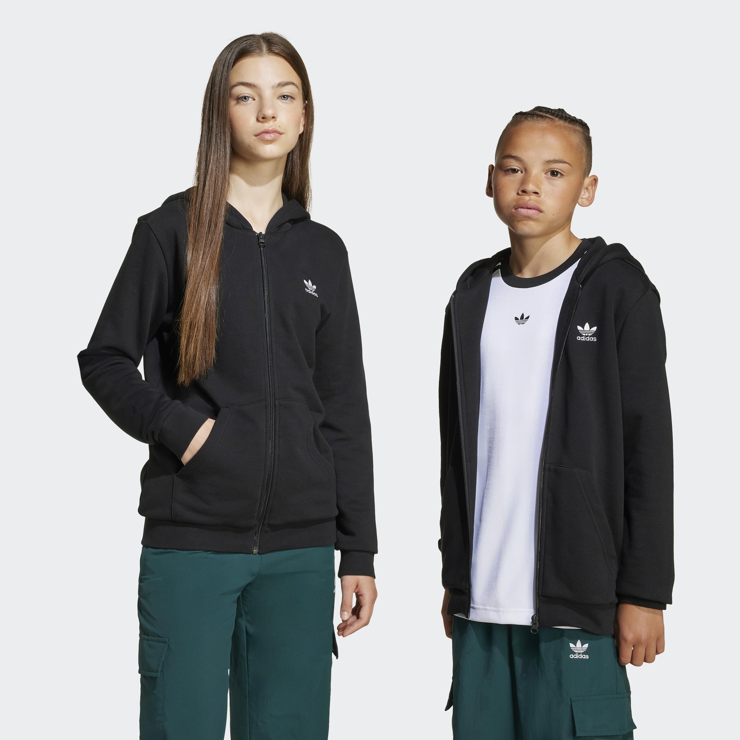 Kids Unisex Full-Zip Hoodie, Black, A901_ONE, large image number 7
