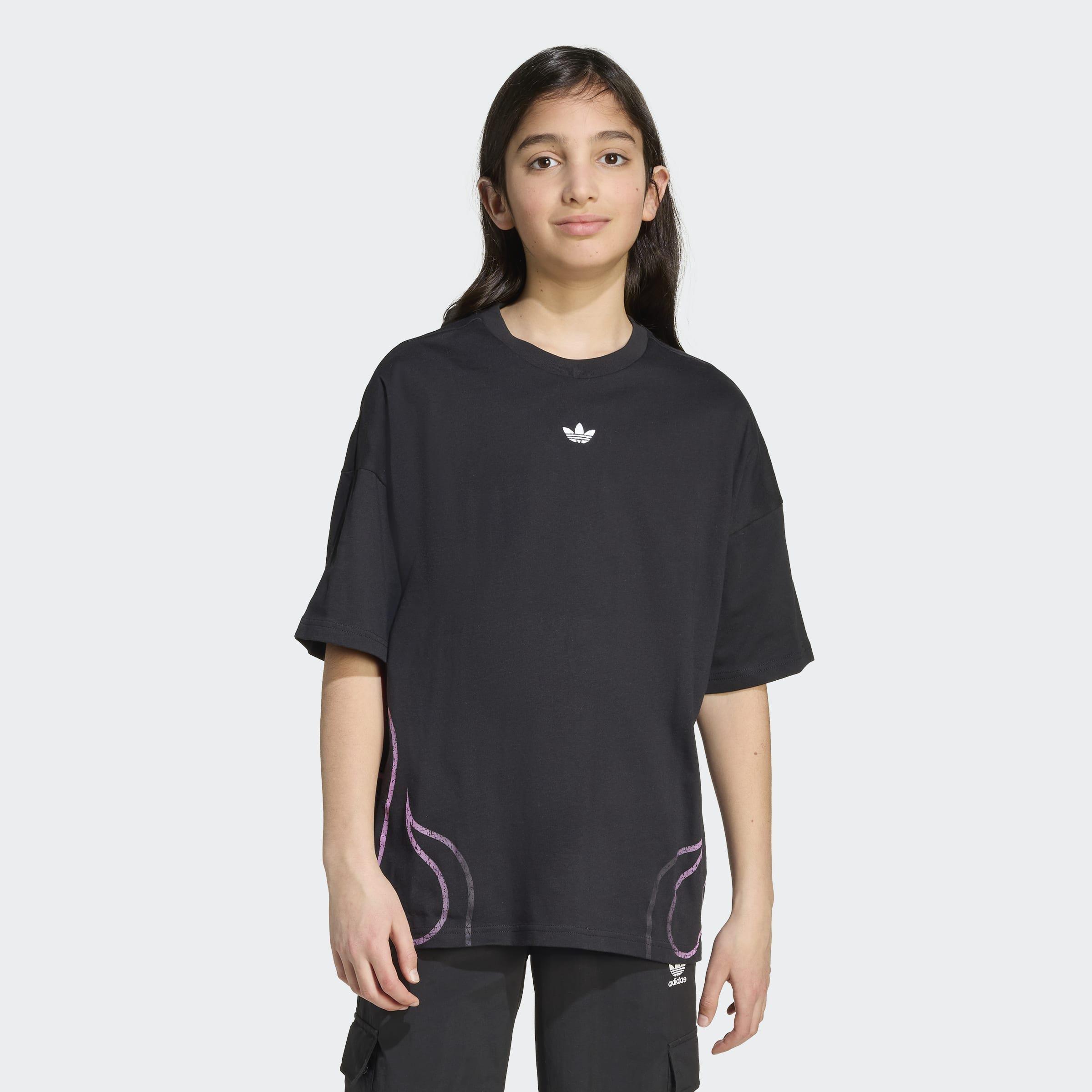 Kids Unisex Flames T-Shirt, Black, A901_ONE, large image number 5