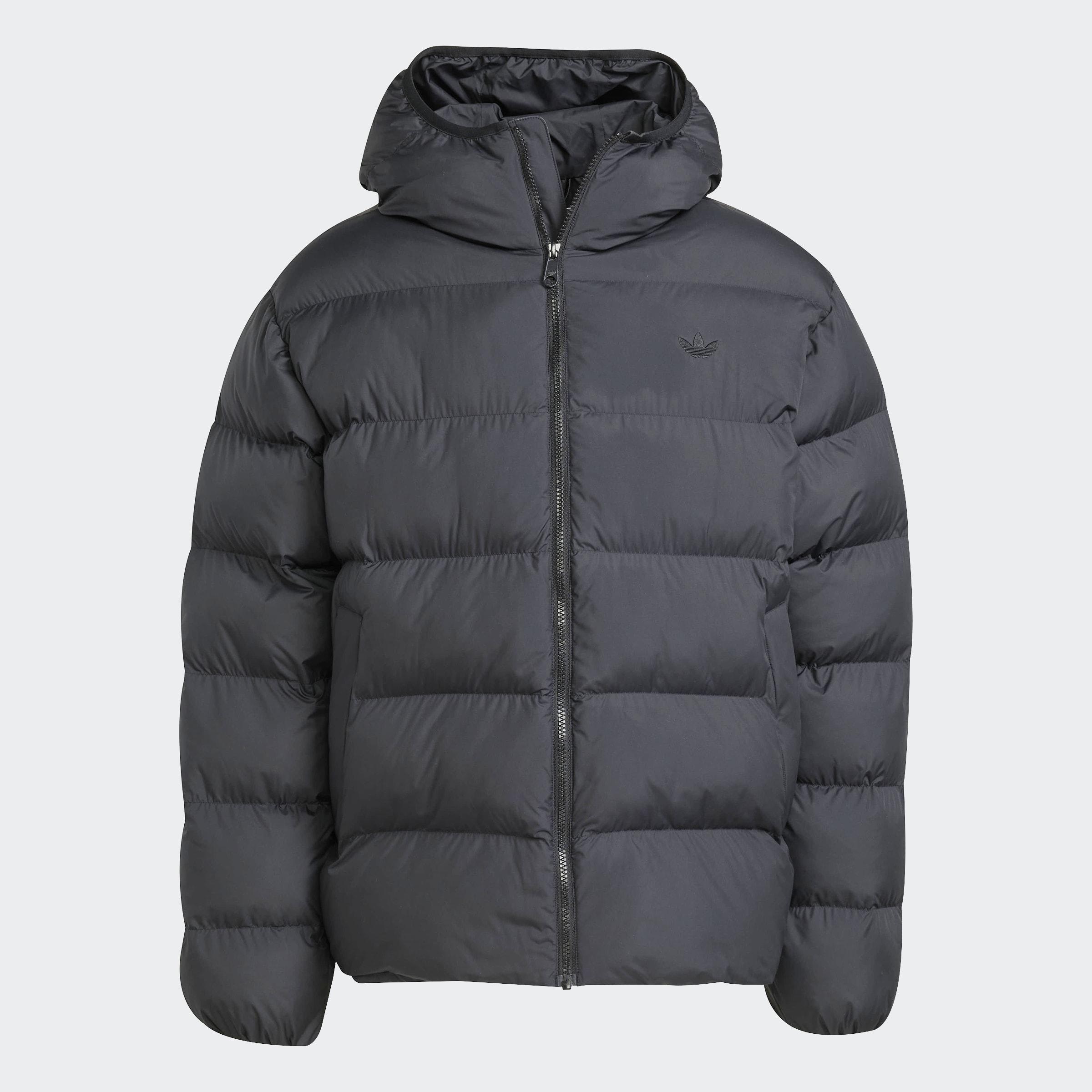 Tonal Hooded Puffer Jacket, Black