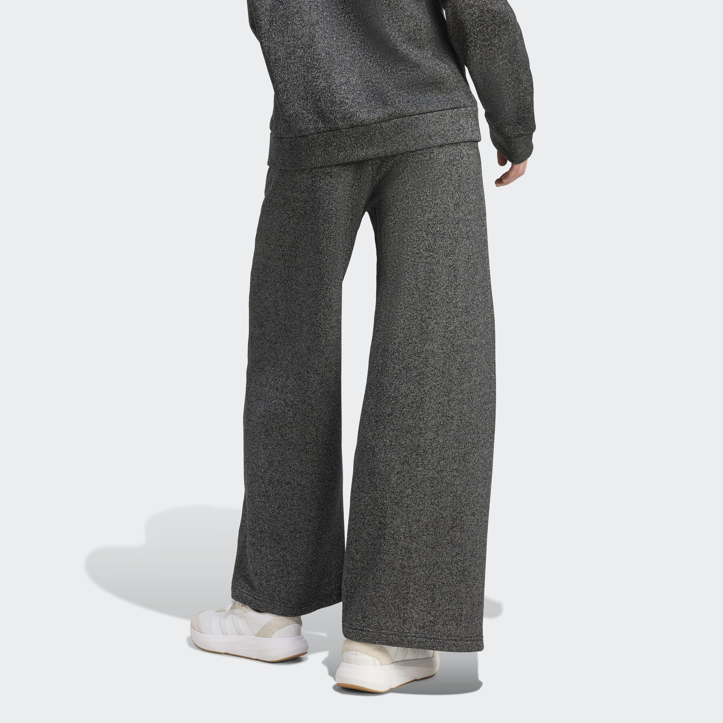 All SZN Holiday Glitter Fleece Loose Joggers, Black