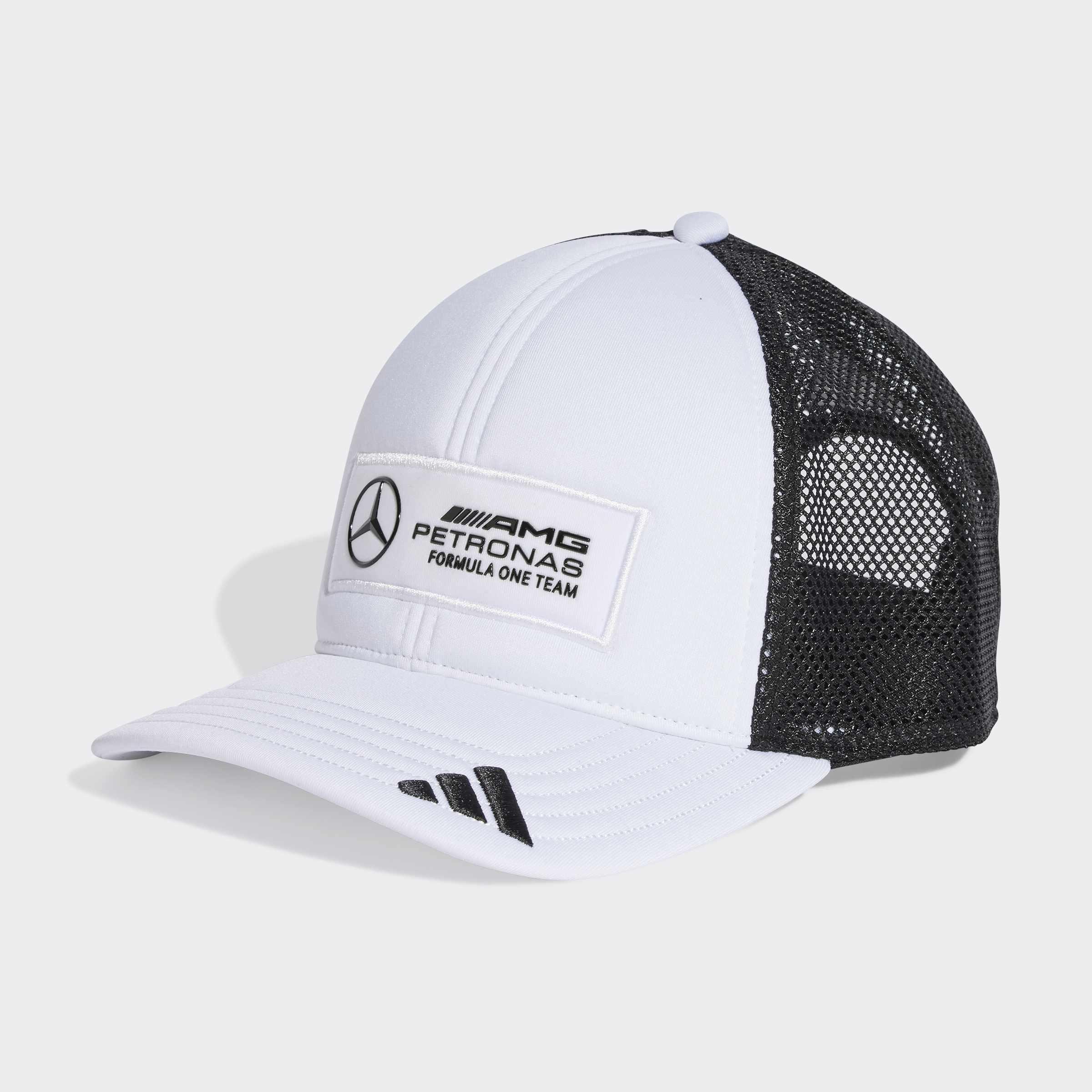 Unisex Mercedes - AMG Petronas Formula One Team Snapback Logo Trucker Cap, White
