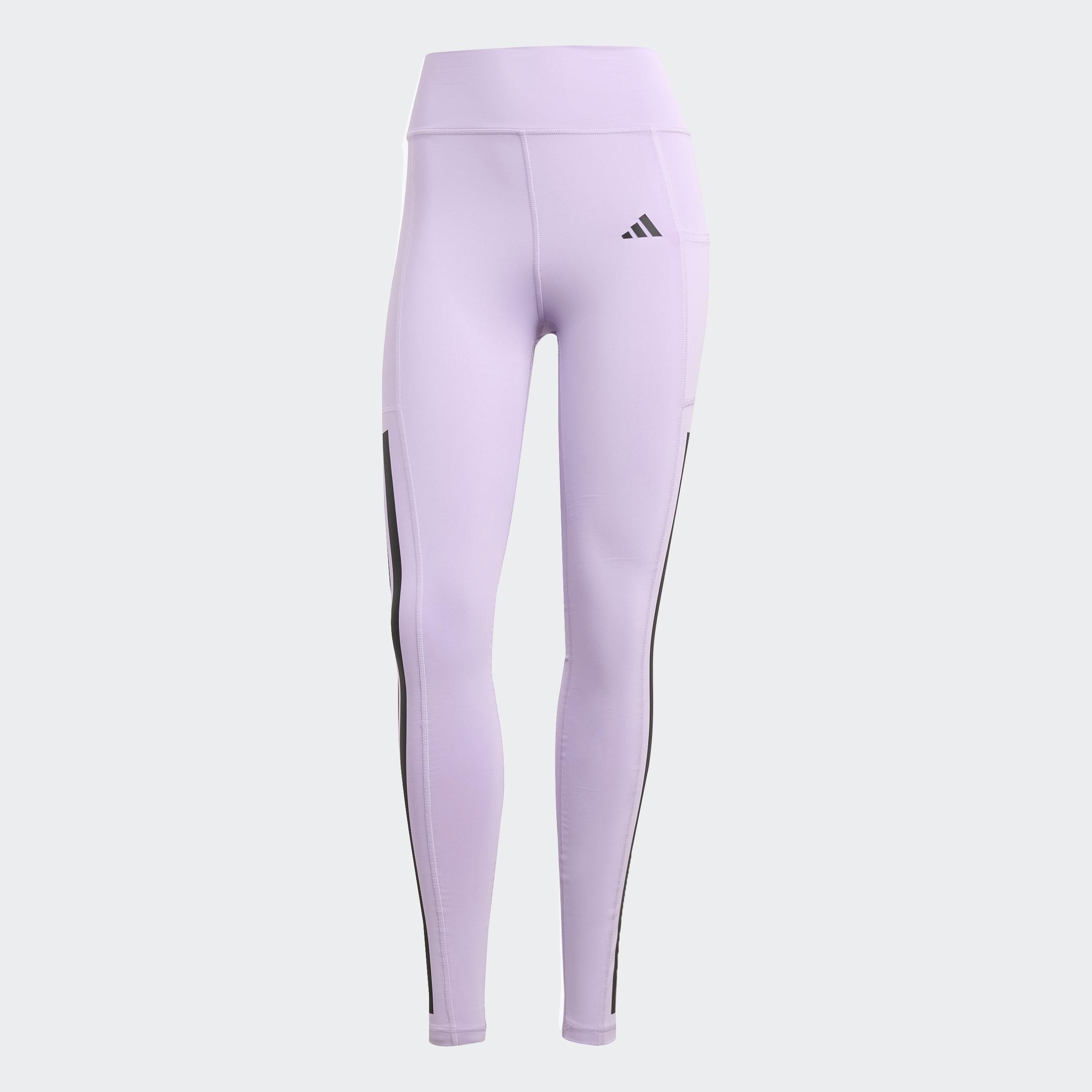 Optime 3-Stripes Full Length Leggings, Purple