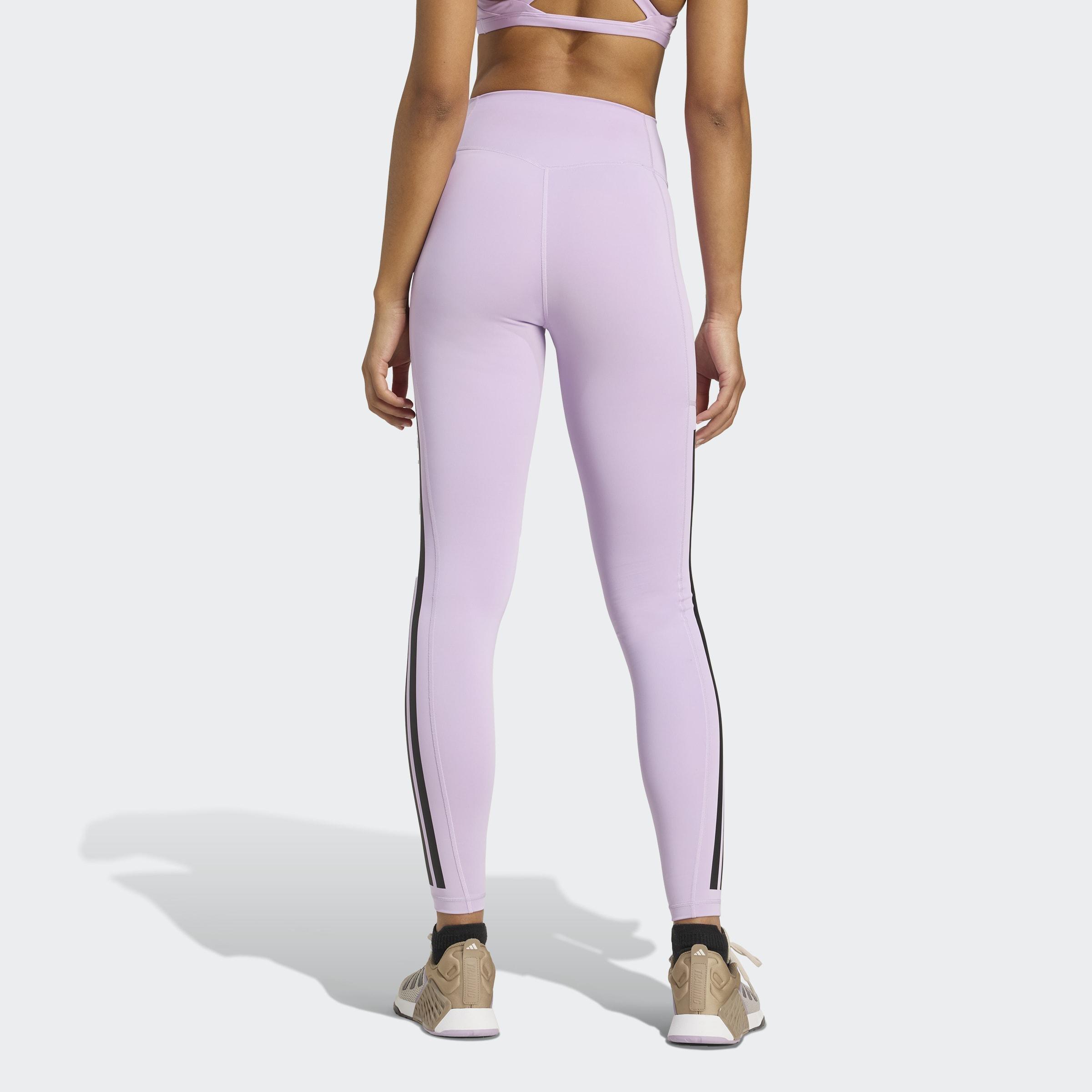 Optime 3-Stripes Full Length Leggings, Purple, A901_ONE, large image number 1