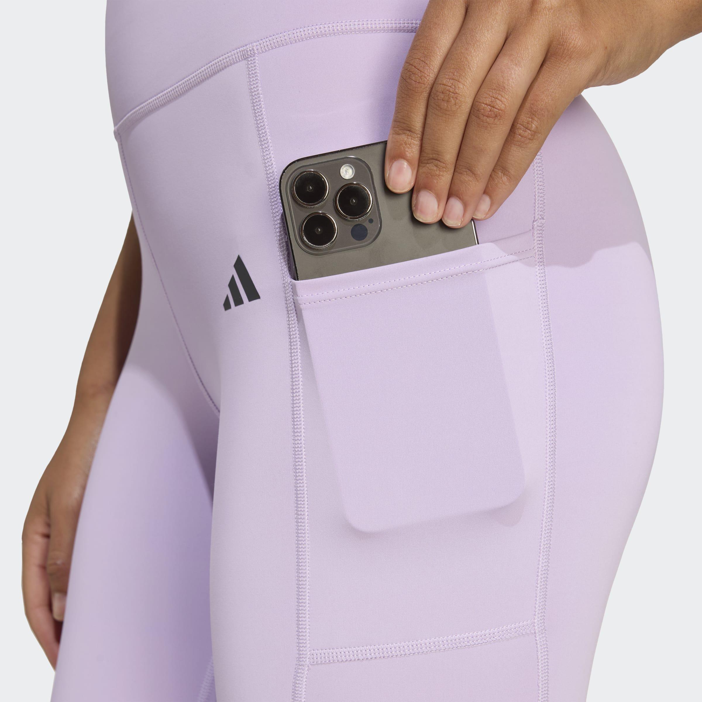 Optime 3-Stripes Full Length Leggings, Purple, A901_ONE, large image number 2
