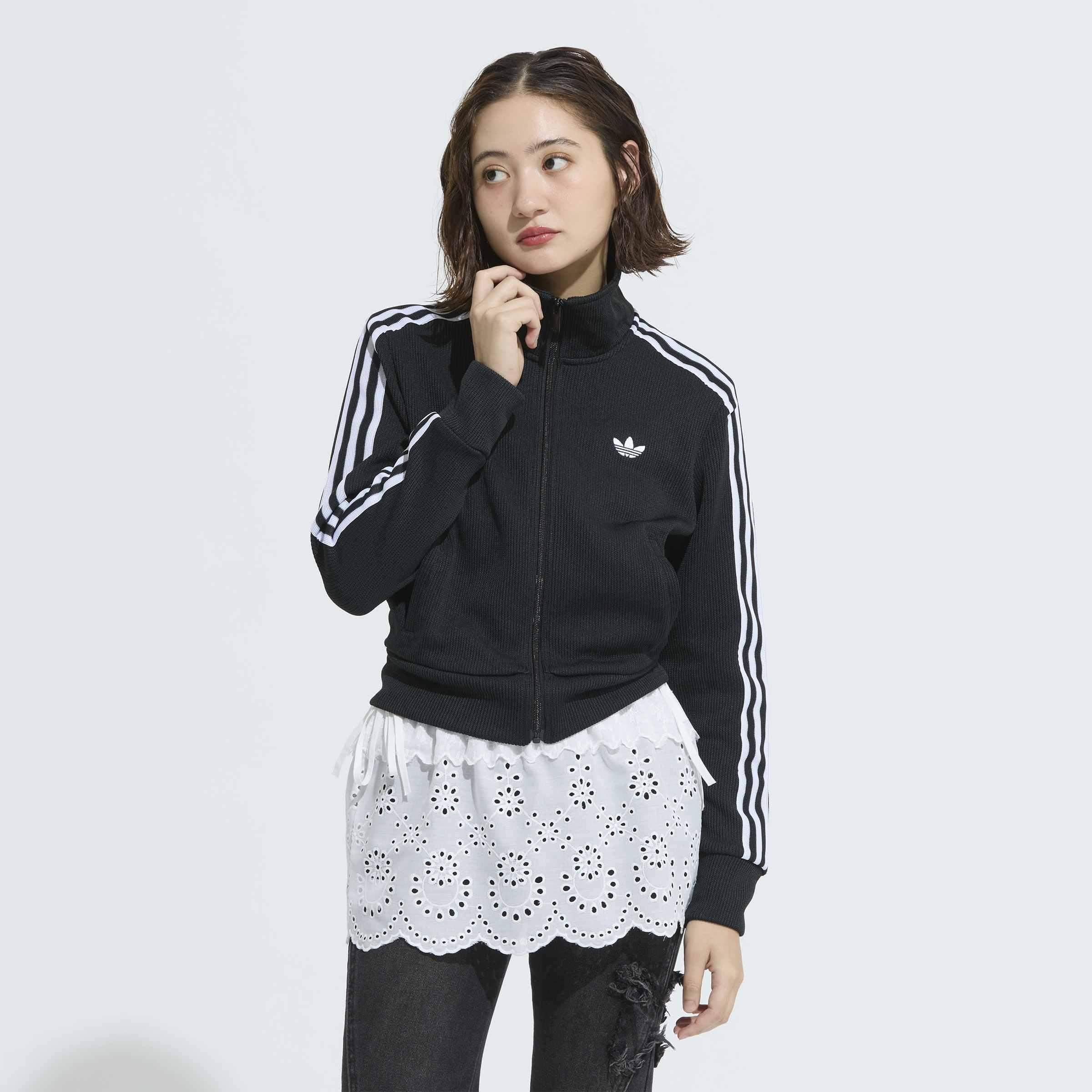 Firebird Adicolor Knit Track Top, Black, A901_ONE, large image number 6