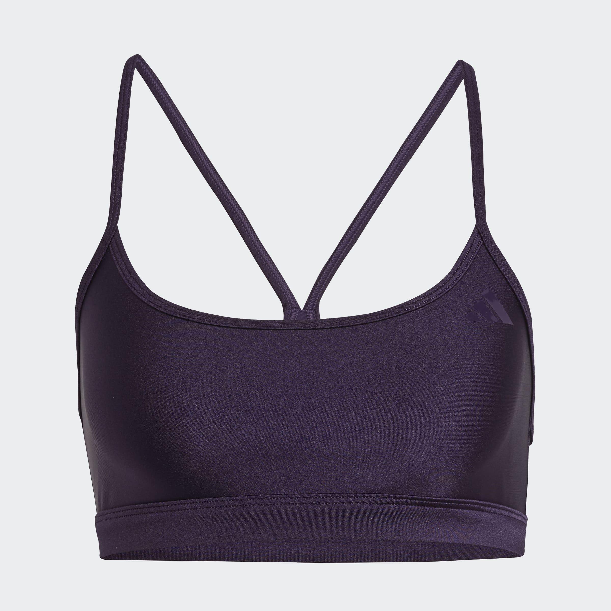 Aeroreact Training Light-Support Shiny Bra, Purple, A901_ONE, large image number 0