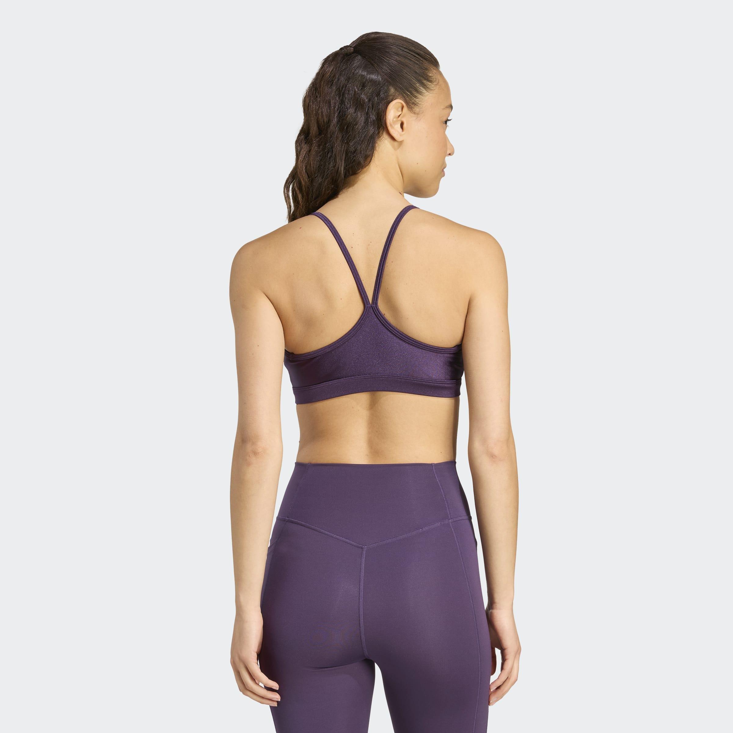 Aeroreact Training Light-Support Shiny Bra, Purple, A901_ONE, large image number 1