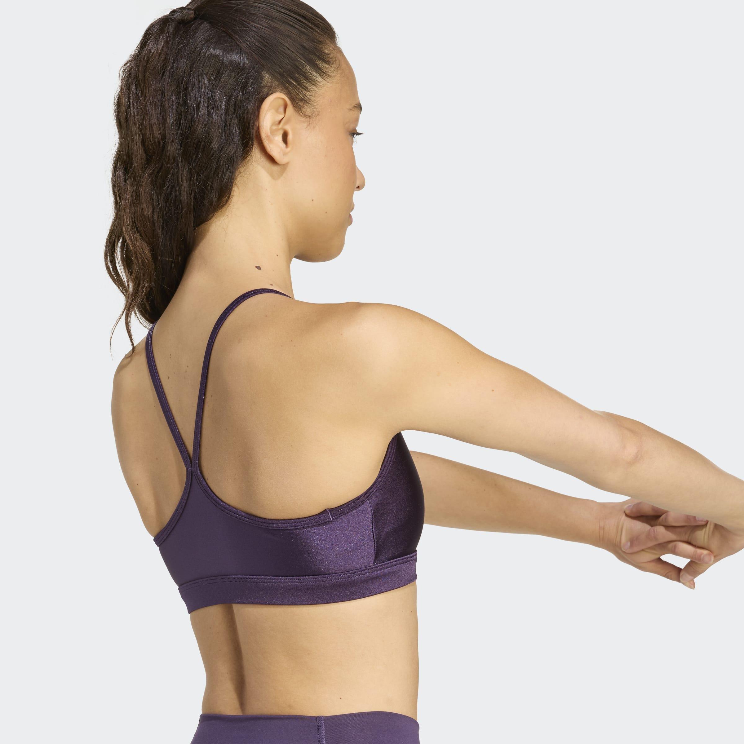 Aeroreact Training Light-Support Shiny Bra, Purple, A901_ONE, large image number 3