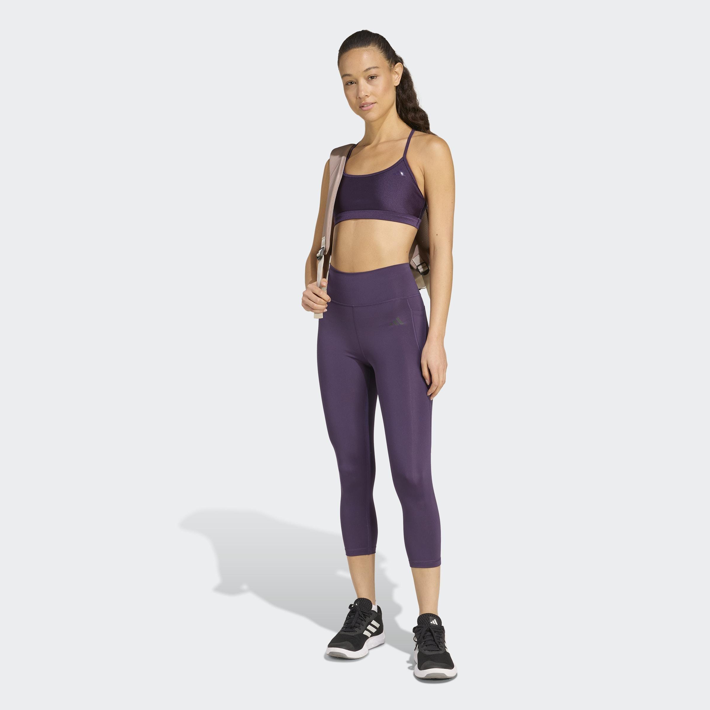 Aeroreact Training Light-Support Shiny Bra, Purple, A901_ONE, large image number 6