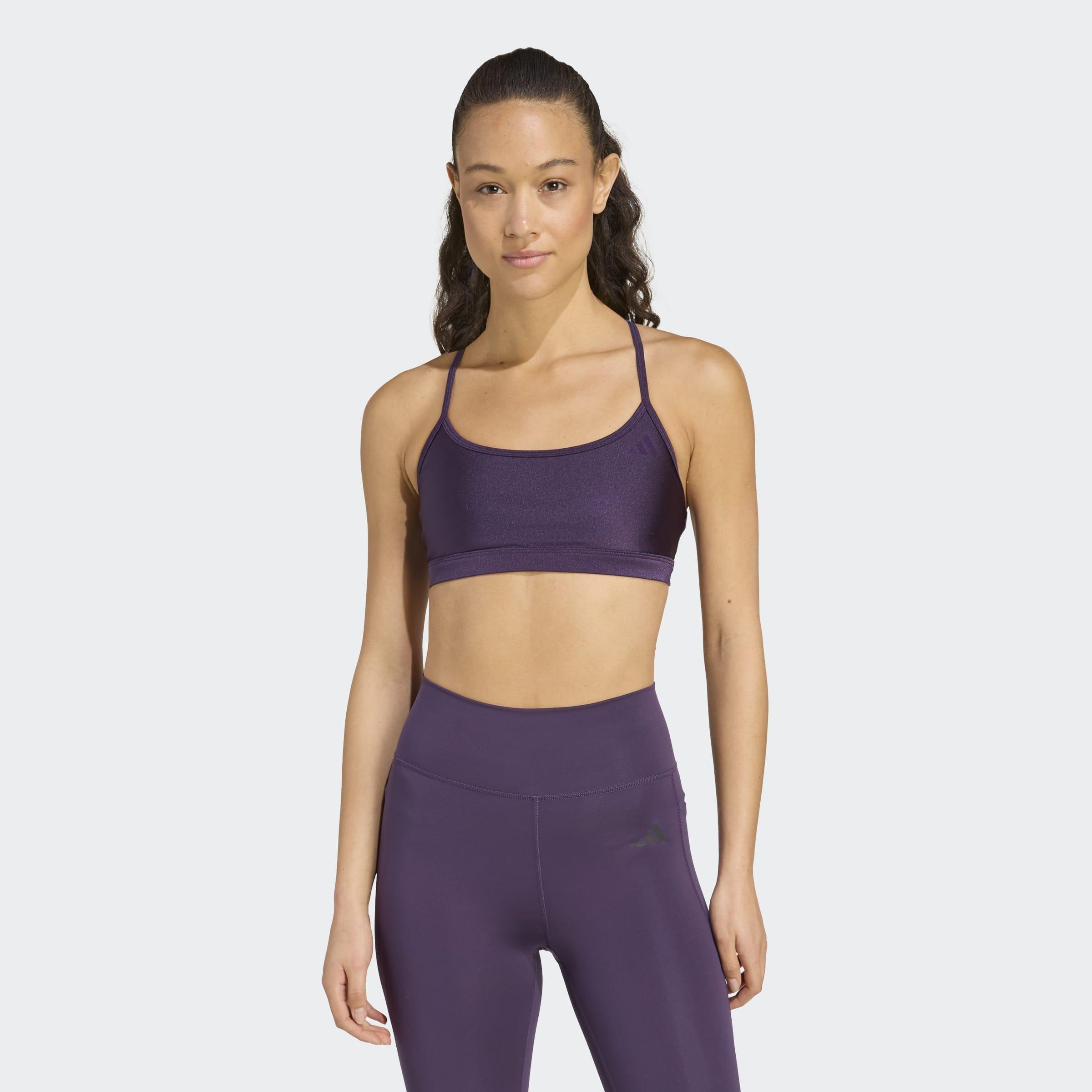 Aeroreact Training Light-Support Shiny Bra, Purple, A901_ONE, large image number 7