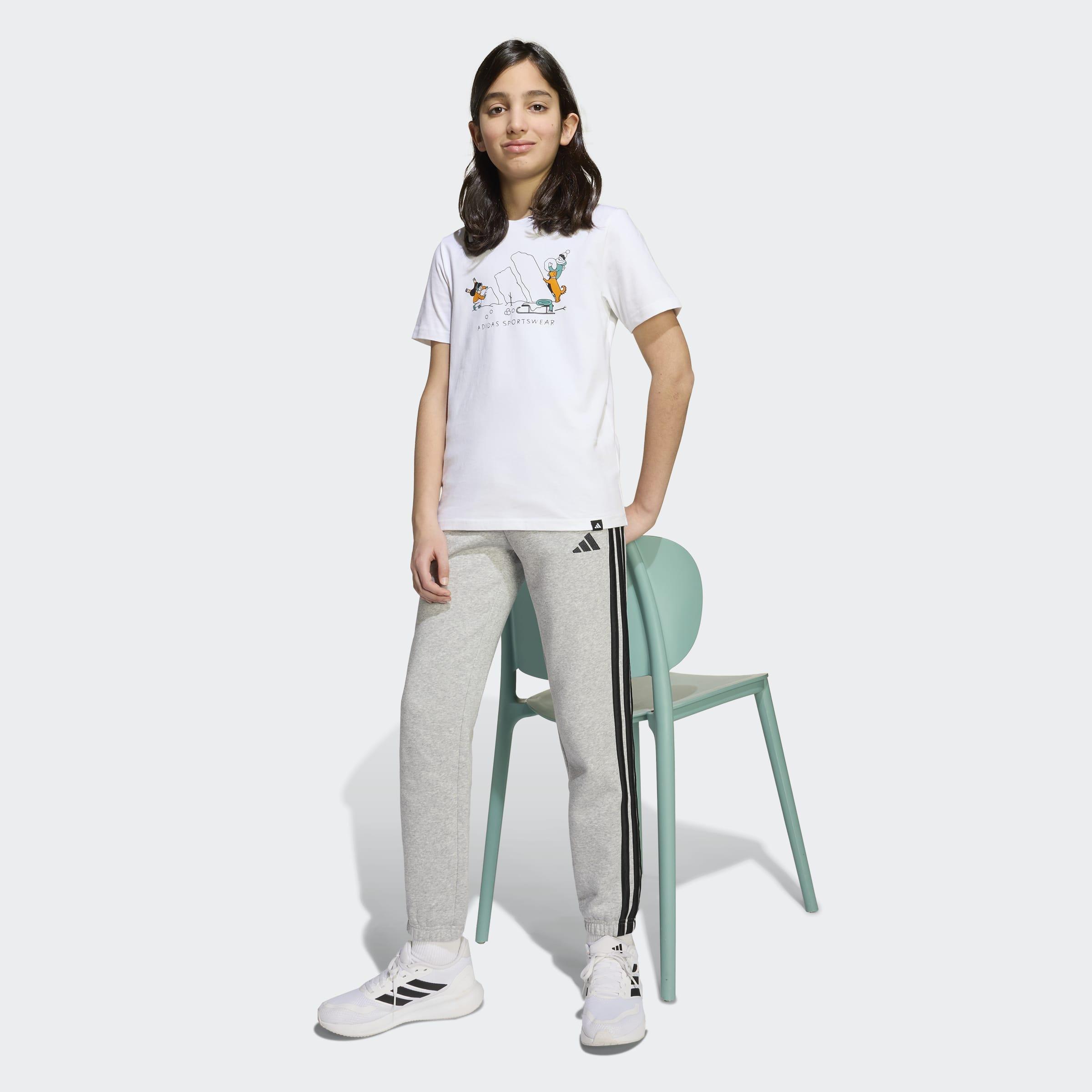 Kids Unisex Winter Sports Graphic T-Shirt, White, A901_ONE, large image number 5