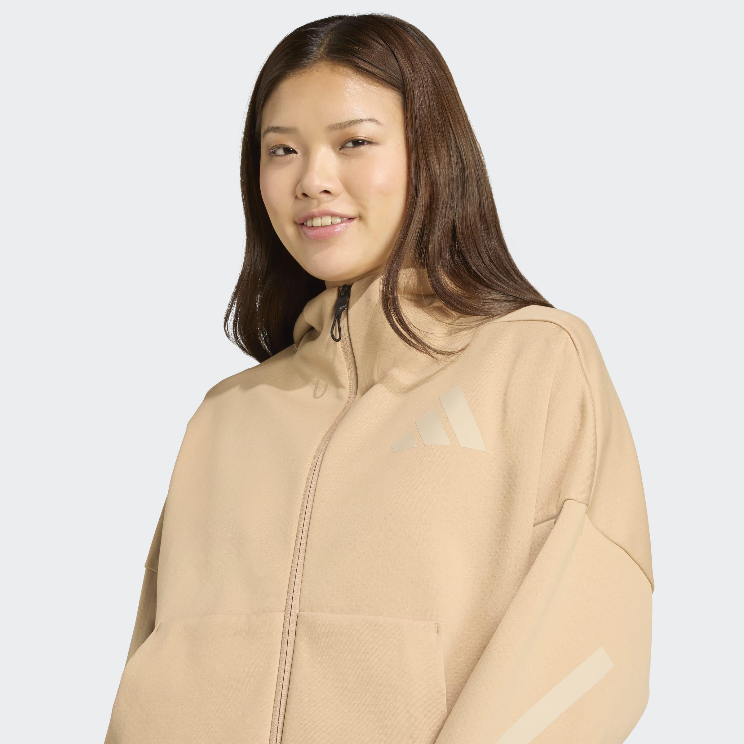 Adidas Z.N.E. Full-Zip Hoodie, Brown, A901_ONE, large image number 3