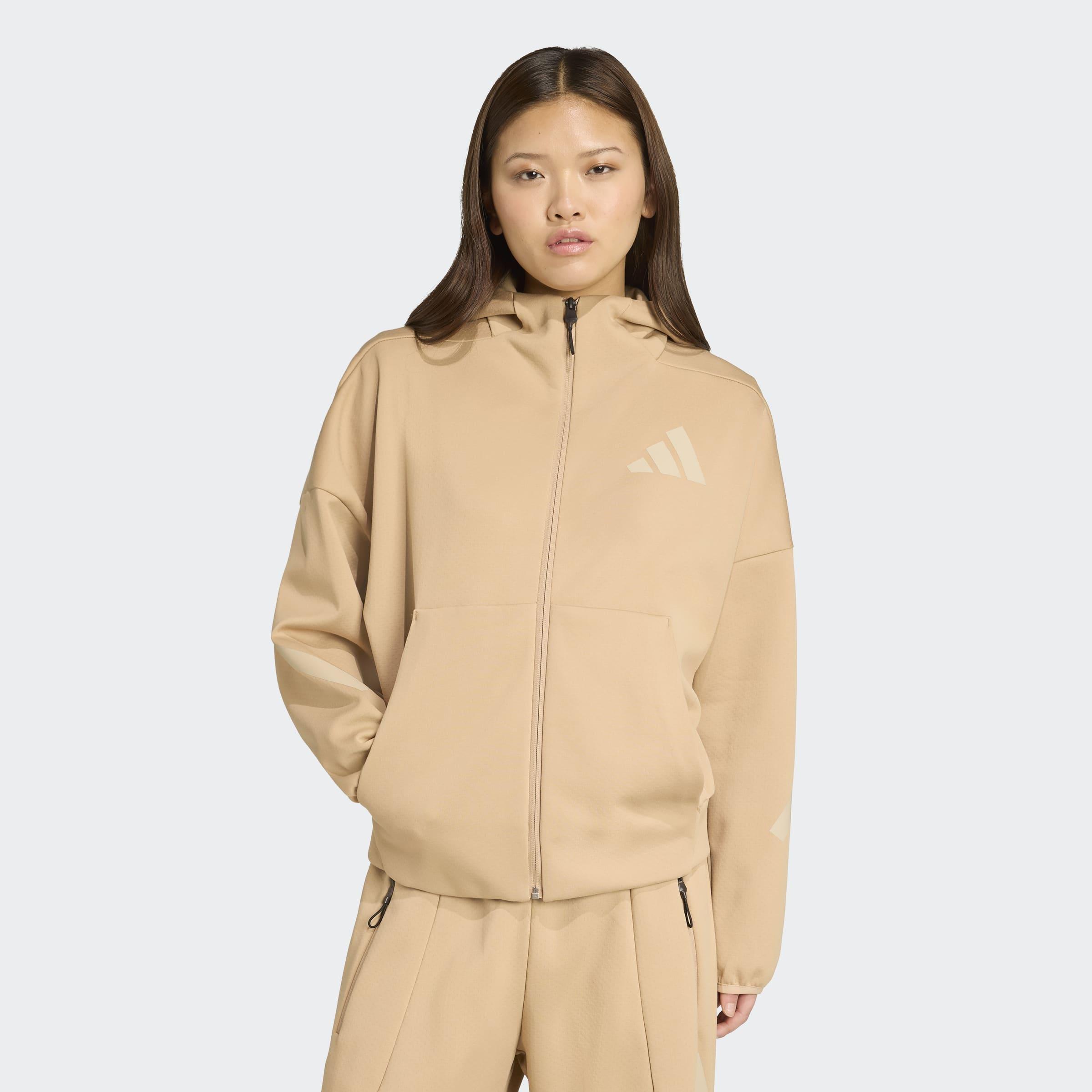 Adidas Z.N.E. Full-Zip Hoodie, Brown, A901_ONE, large image number 5