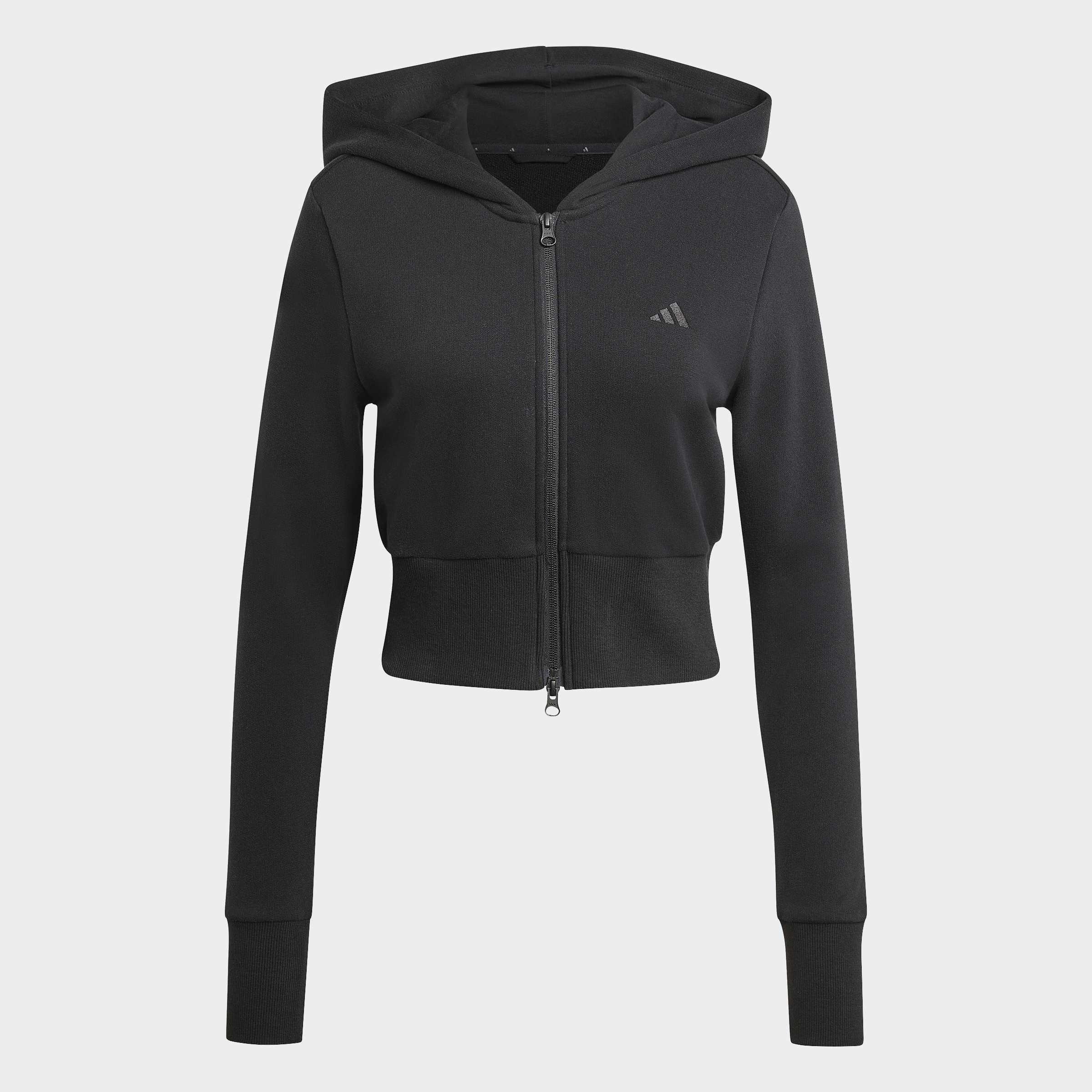 Seasonal Essentials French Terry Full-Zip Track Top, Black