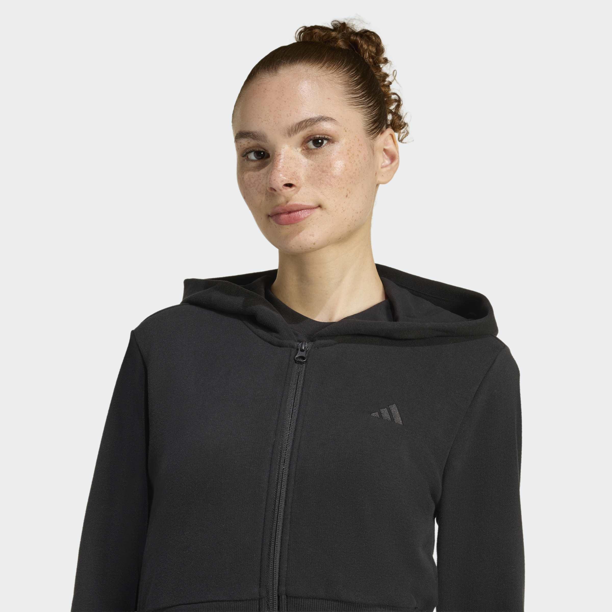 Seasonal Essentials French Terry Full-Zip Track Top, Black, A901_ONE, large image number 3