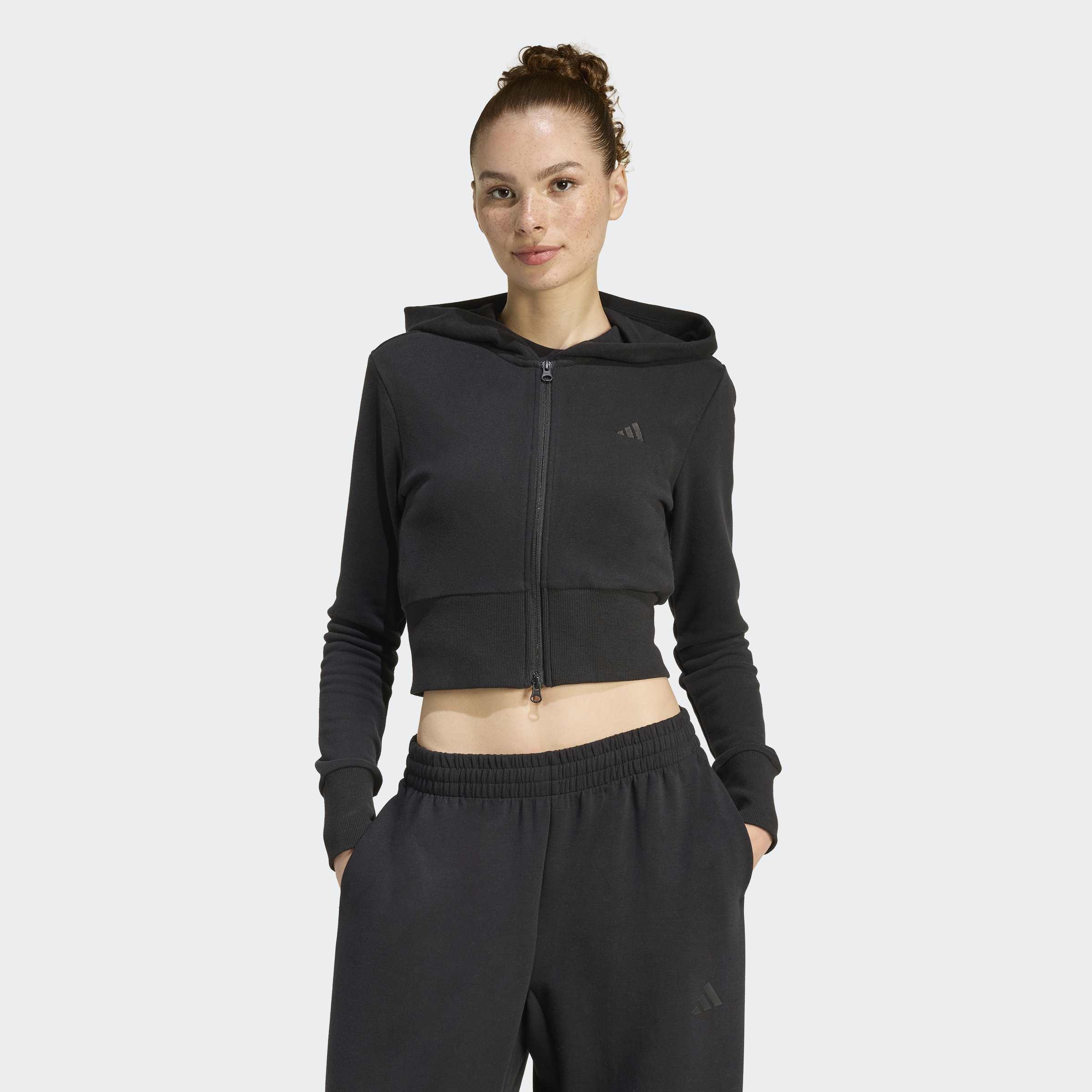 Seasonal Essentials French Terry Full-Zip Track Top, Black, A901_ONE, large image number 5