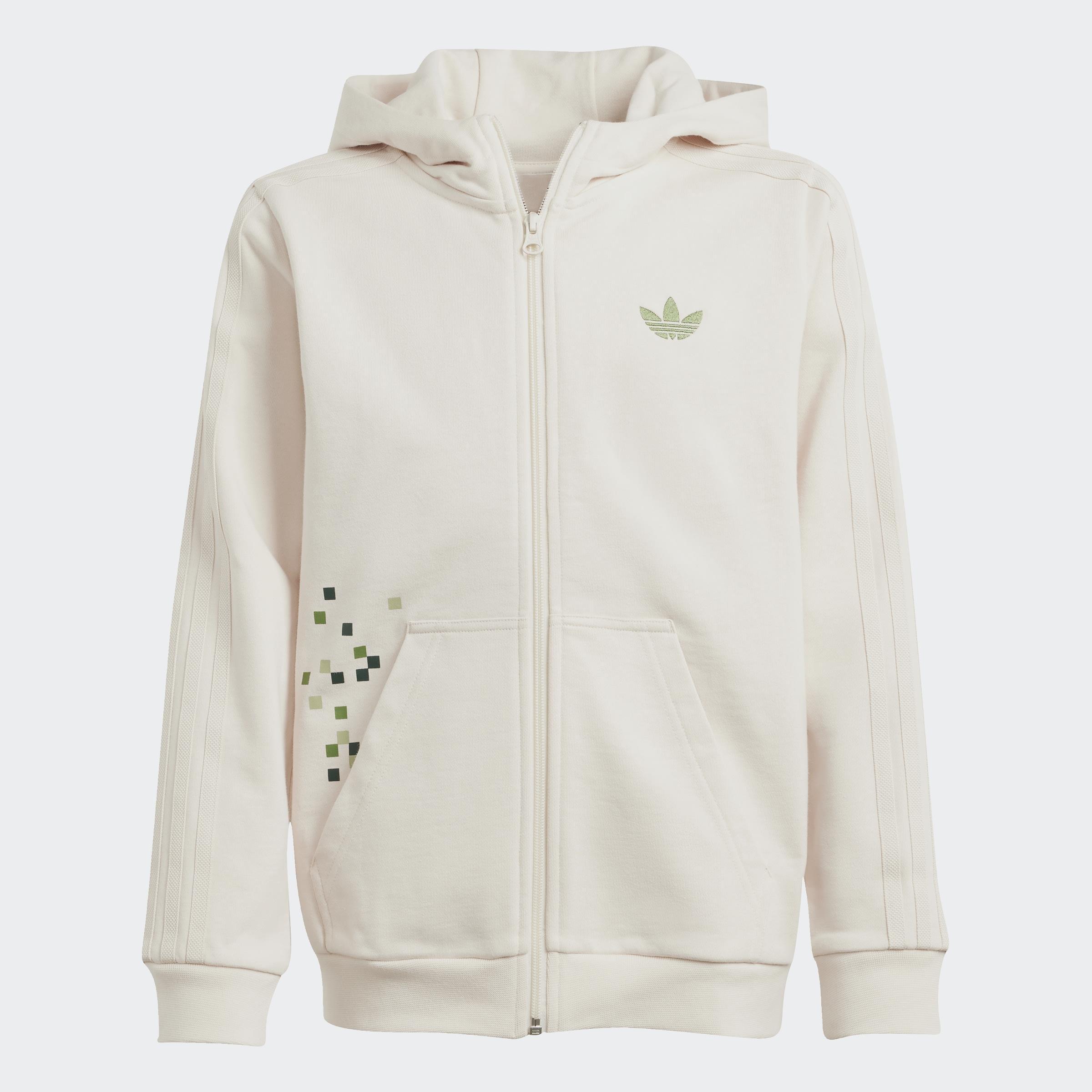 Kids Unisex adidas Originals x Minecraft Graphic Hoodie, White, A901_ONE, large image number 1