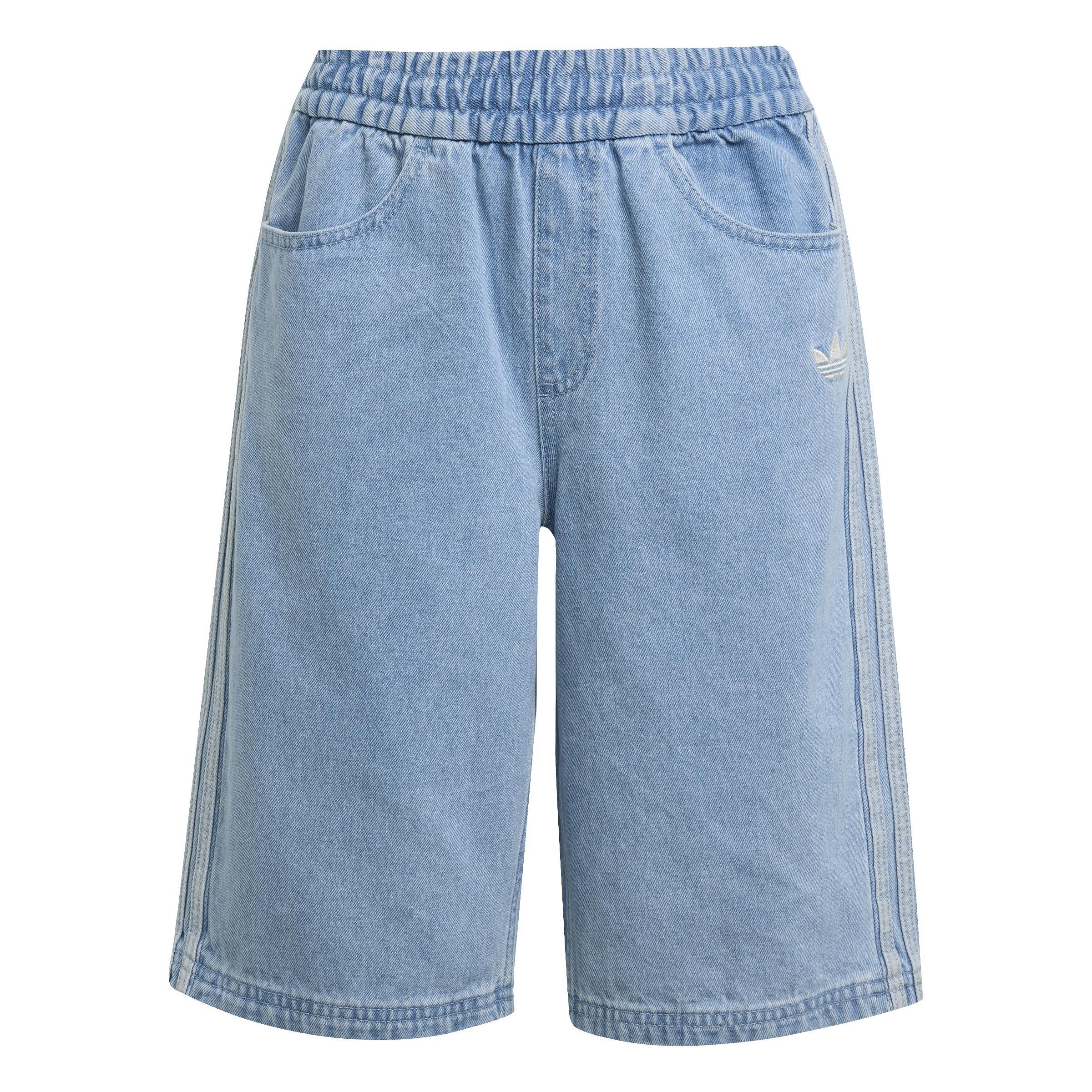 Kids Unisex Adidas Originals X Minecraft Shorts, Blue, A901_ONE, large image number 0