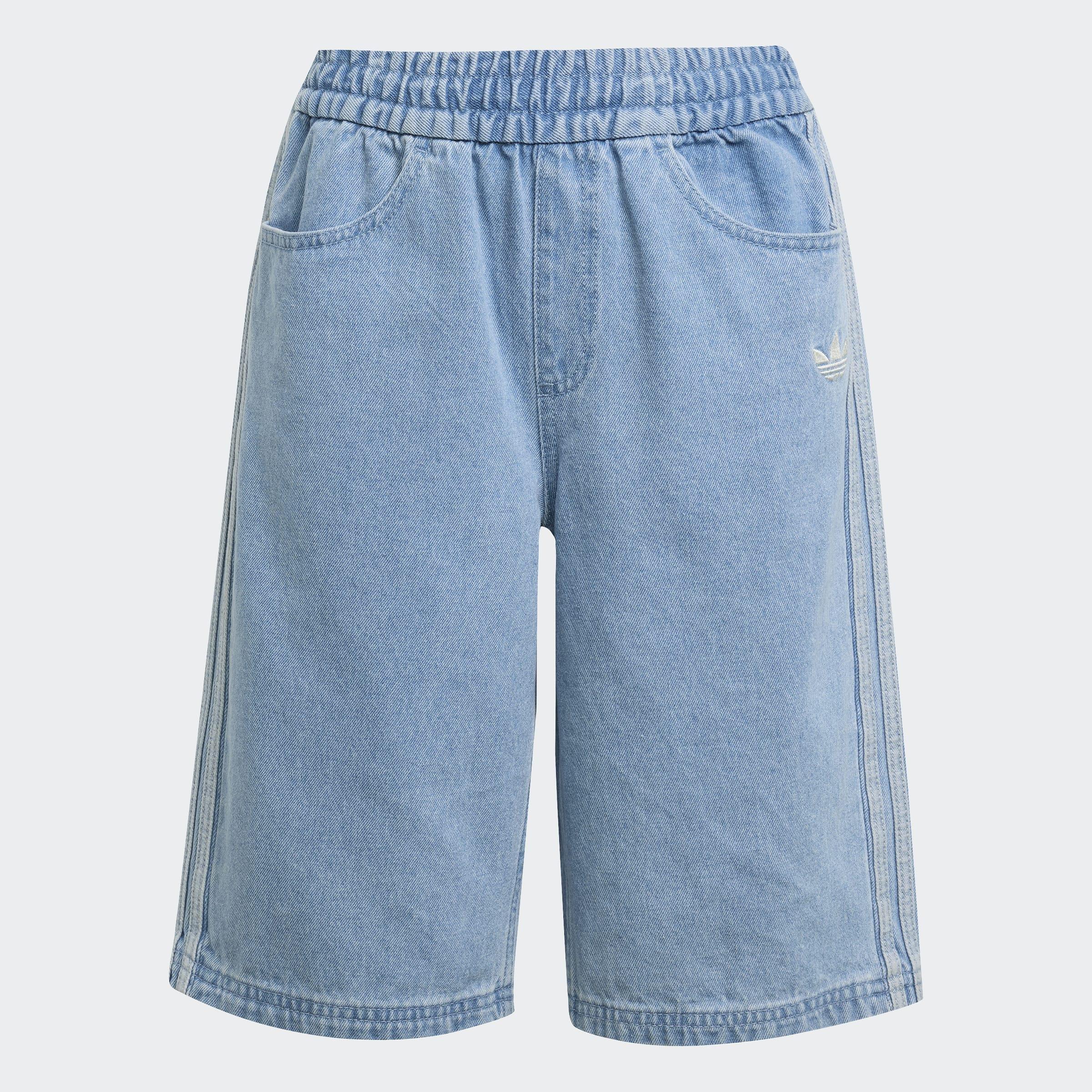 Kids Unisex Adidas Originals X Minecraft Shorts, Blue, A901_ONE, large image number 1