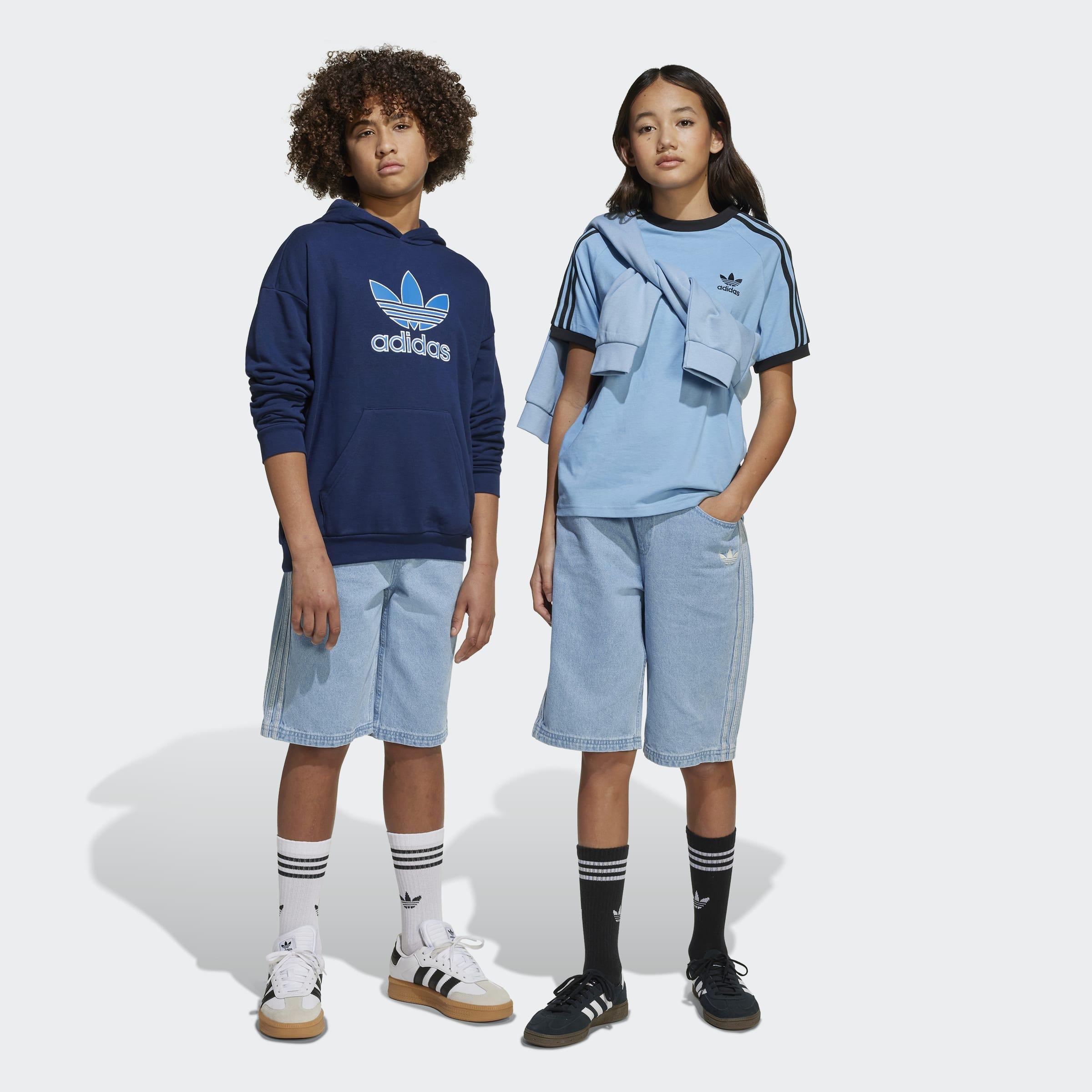 Kids Unisex Adidas Originals X Minecraft Shorts, Blue, A901_ONE, large image number 14