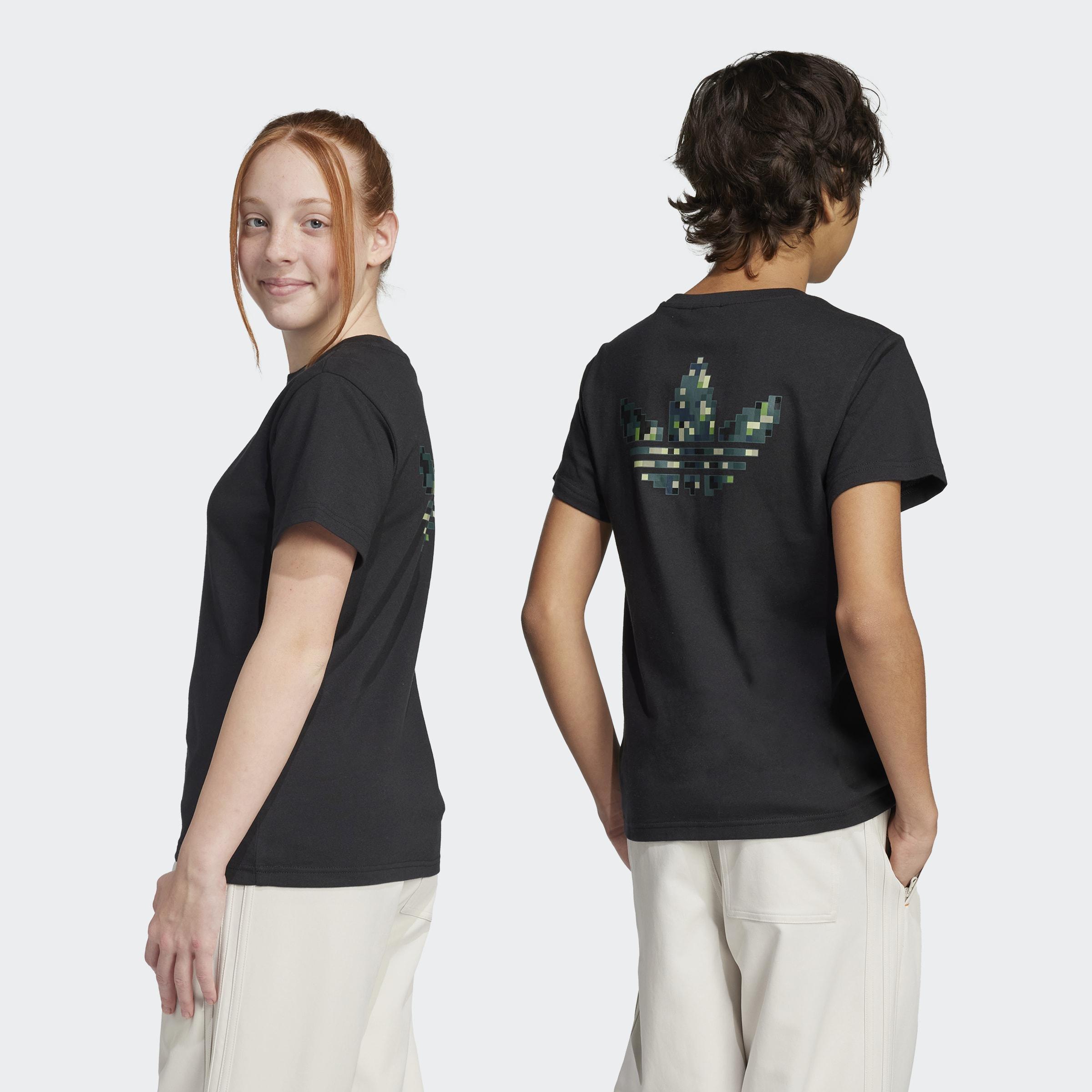 Kids Unisex adidas Originals x Minecraft Graphic T-Shirt, Black, A901_ONE, large image number 5