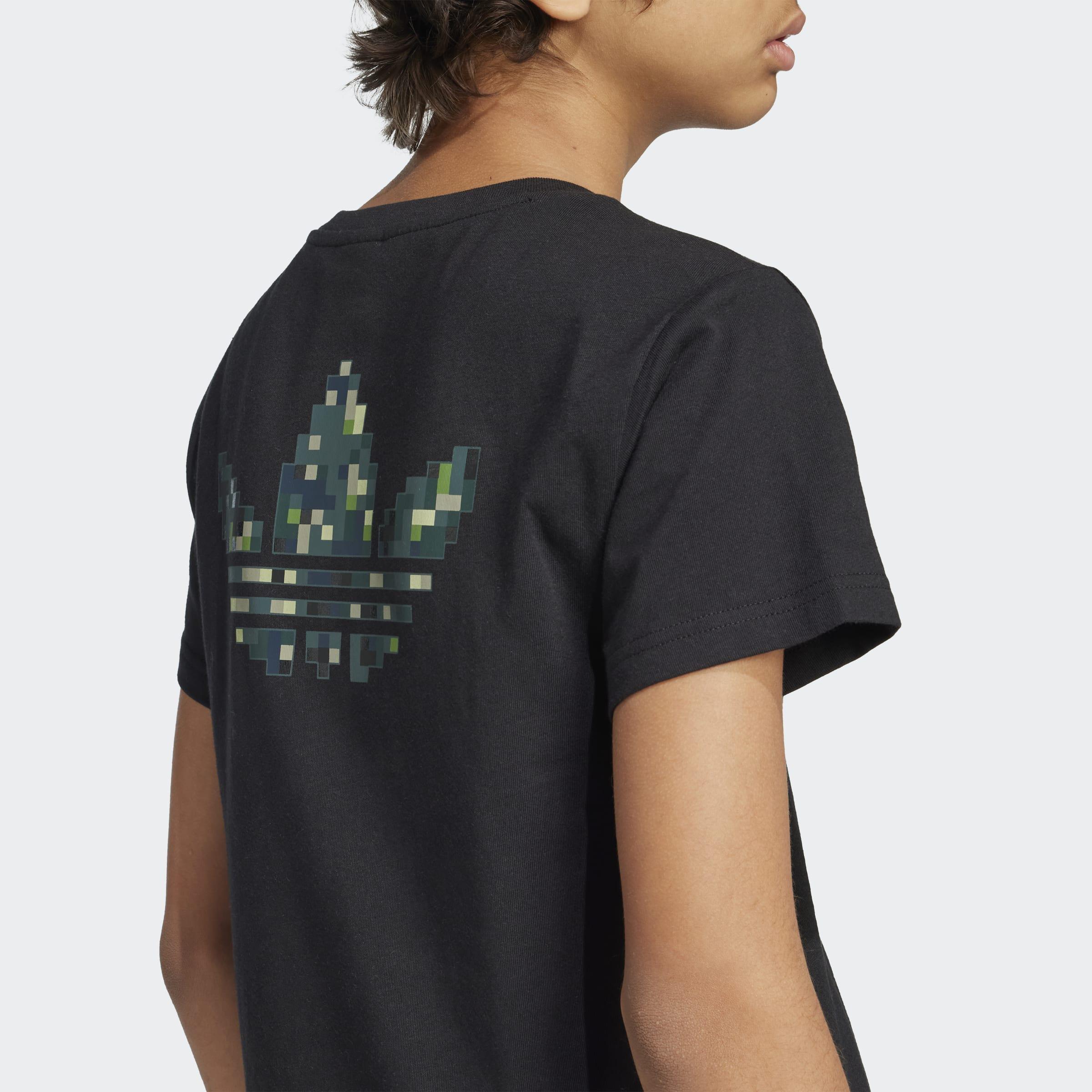 Kids Unisex adidas Originals x Minecraft Graphic T-Shirt, Black, A901_ONE, large image number 9