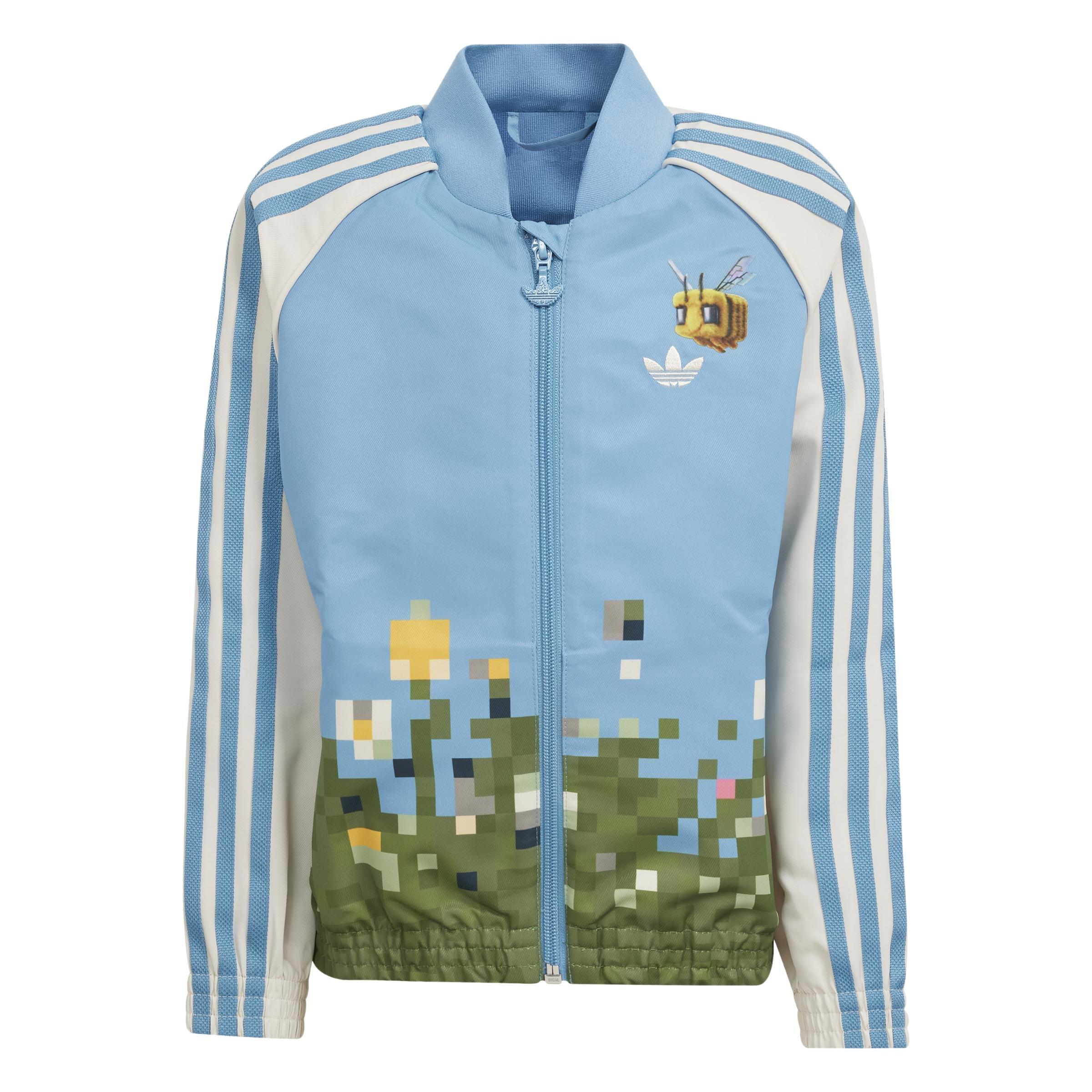 Kids Unisex adidas Originals x Minecraft Track Suit Set, Blue, A901_ONE, large image number 9