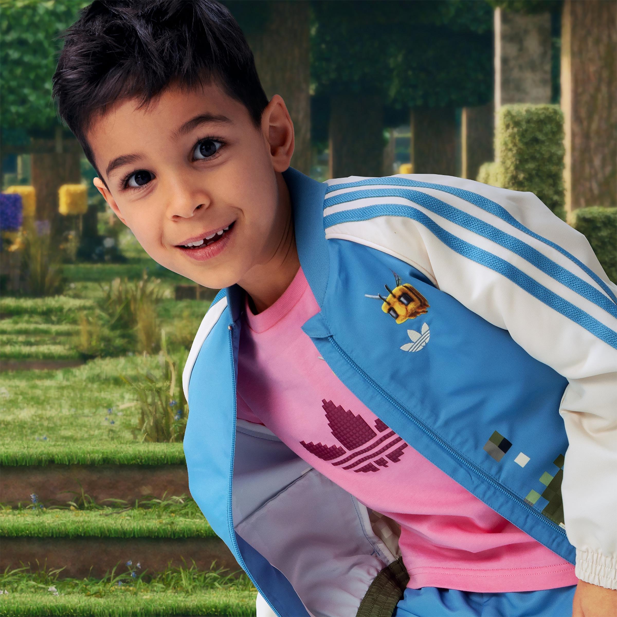 Kids Unisex adidas Originals x Minecraft Track Suit Set, Blue, A901_ONE, large image number 11