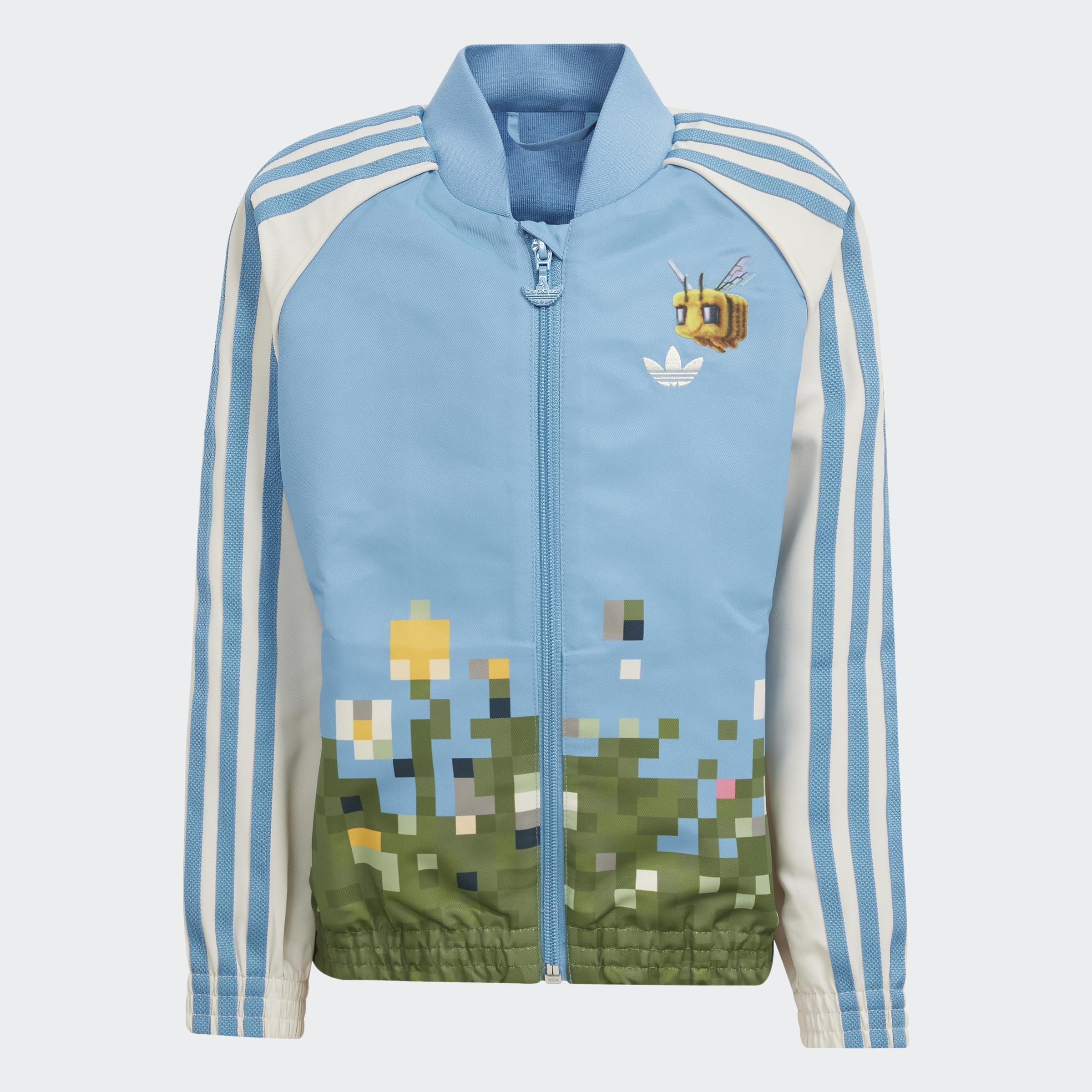 Kids Unisex adidas Originals x Minecraft Track Suit Set, Blue, A901_ONE, large image number 12