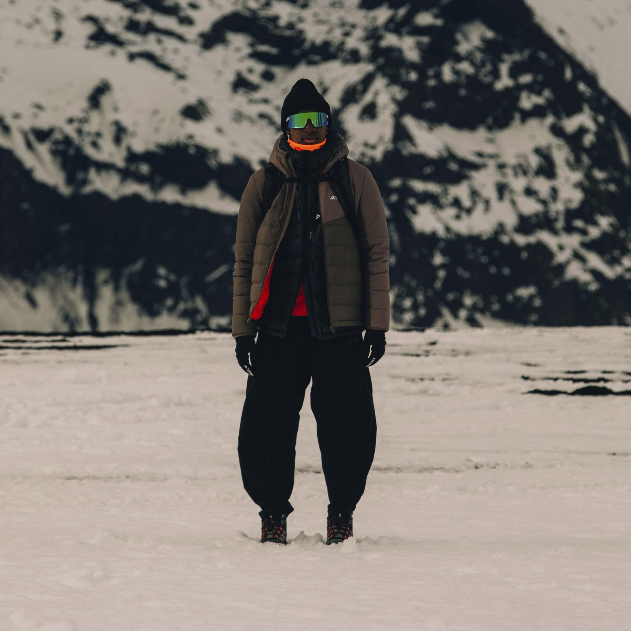 Terrex Multi Light Down Climawarm Hooded Jacket, Brown, A901_ONE, large image number 4