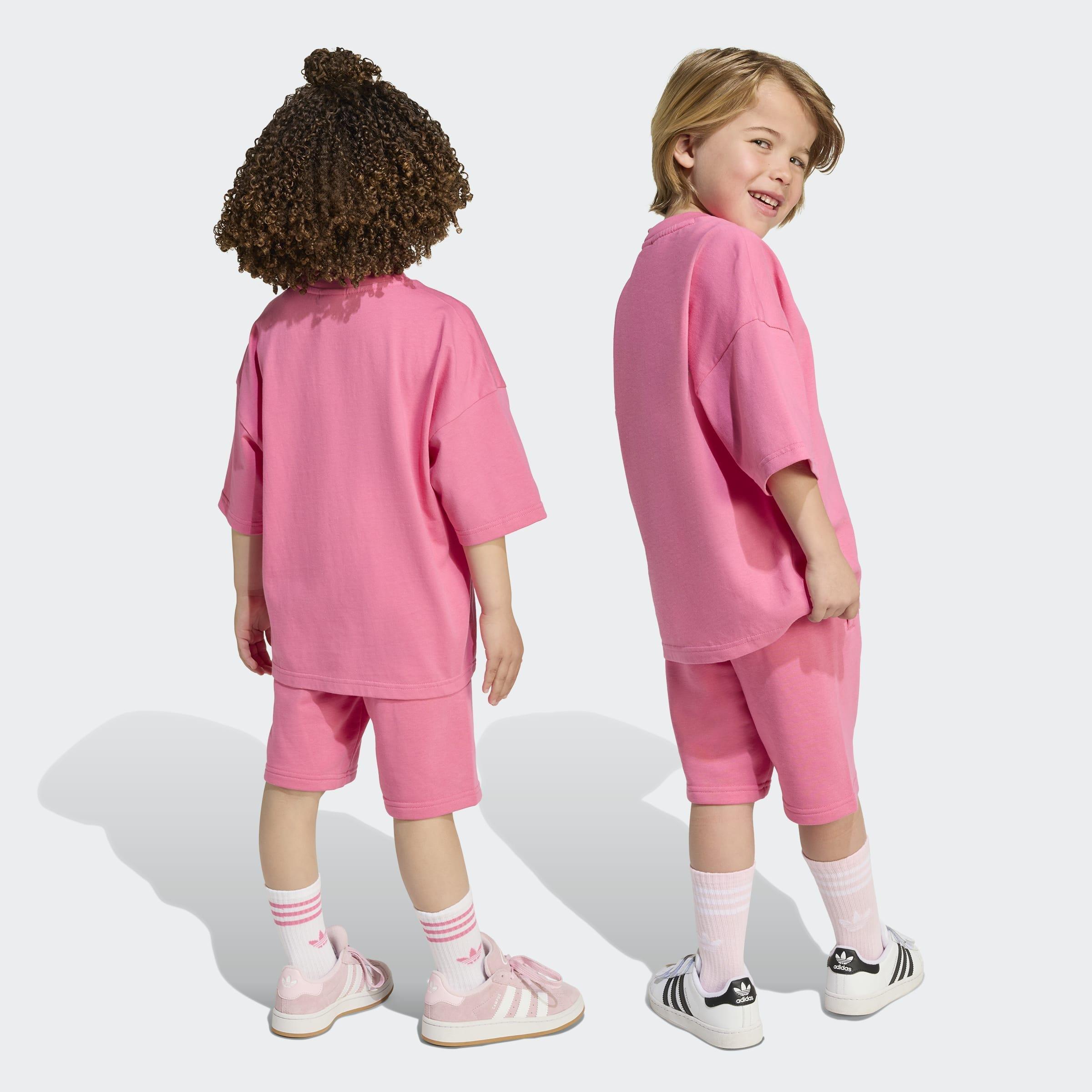 Kids Unisex Short Tee Set Big Logo Execution, Pink