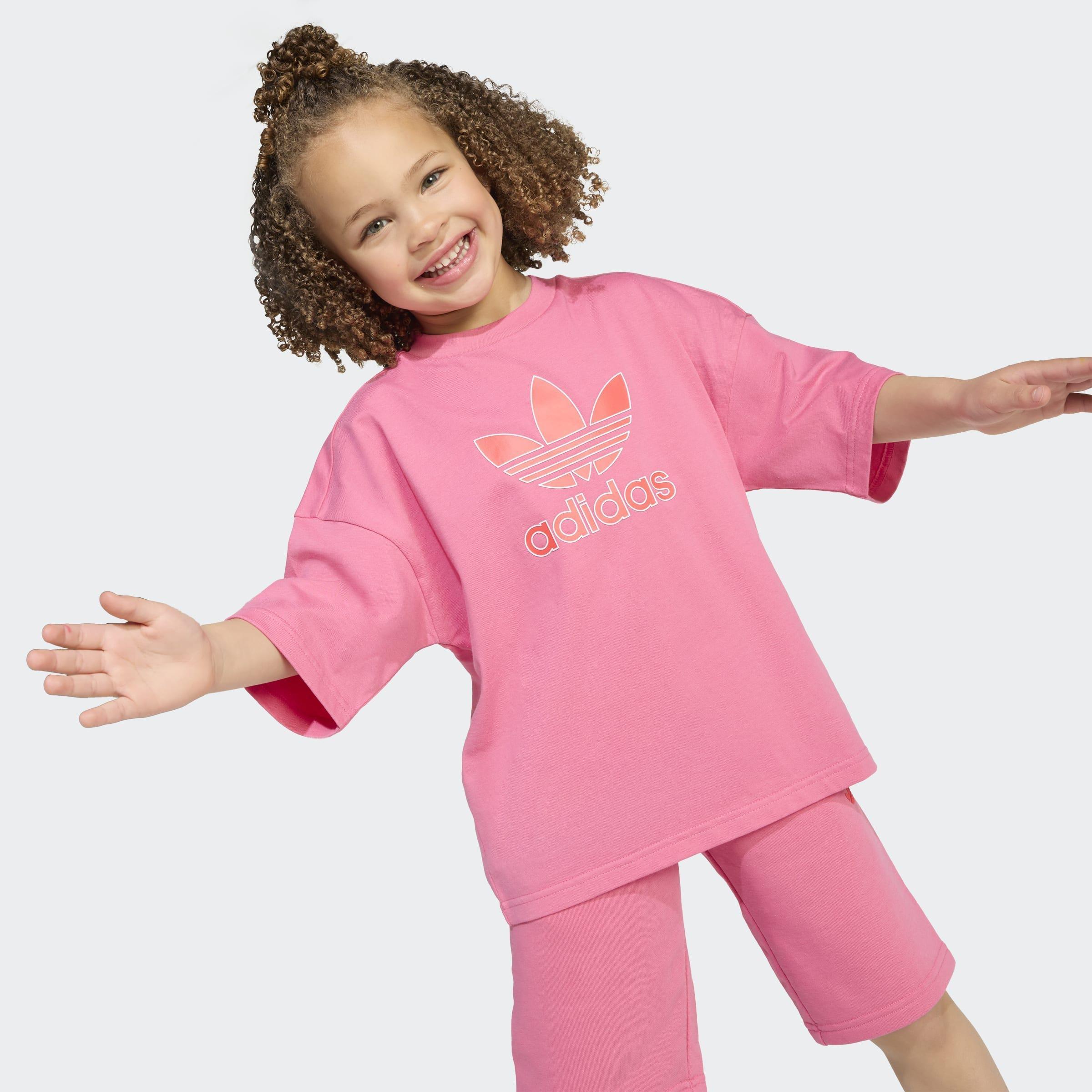 Kids Unisex Short Tee Set Big Logo Execution, Pink, A901_ONE, large image number 2