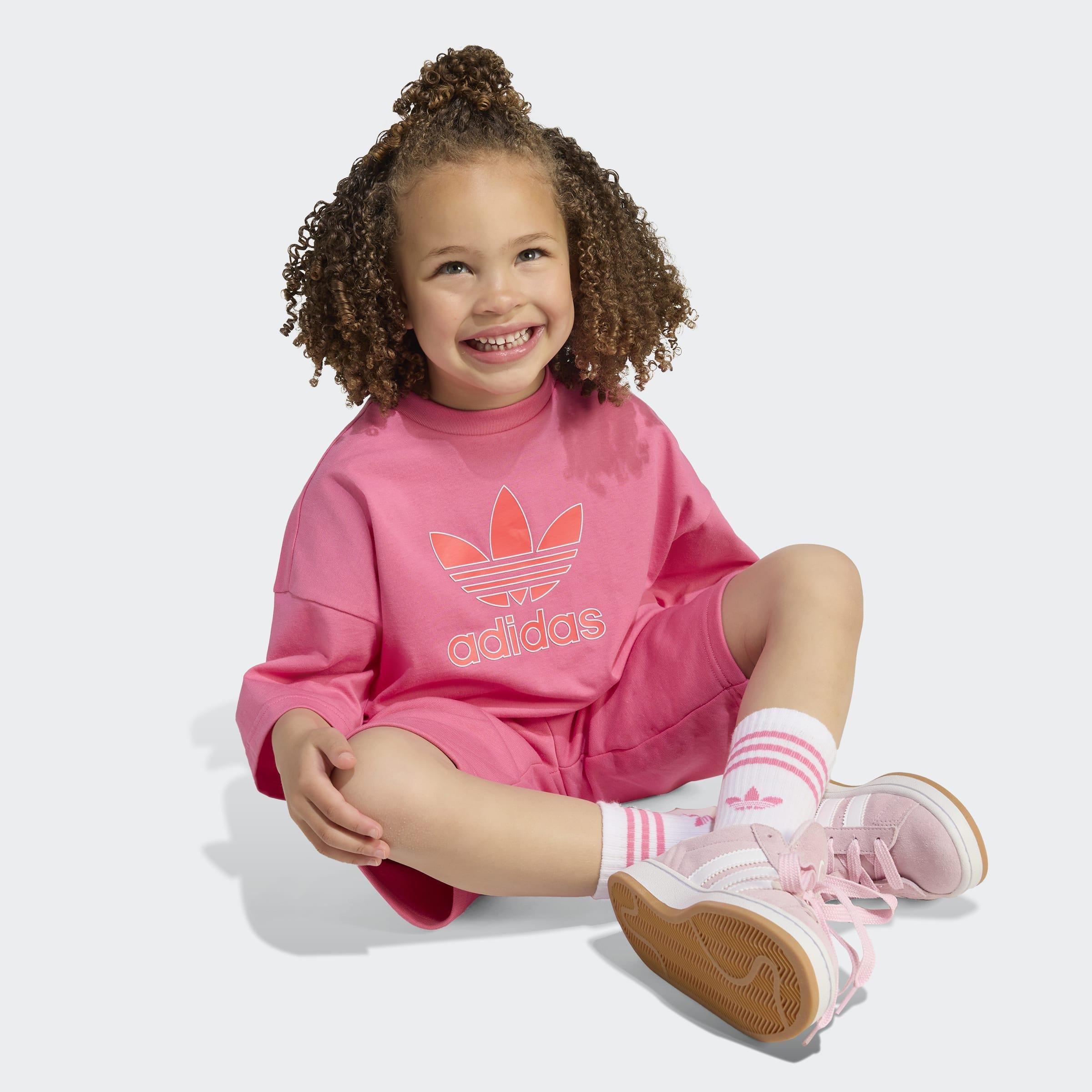Kids Unisex Short Tee Set Big Logo Execution, Pink, A901_ONE, large image number 3