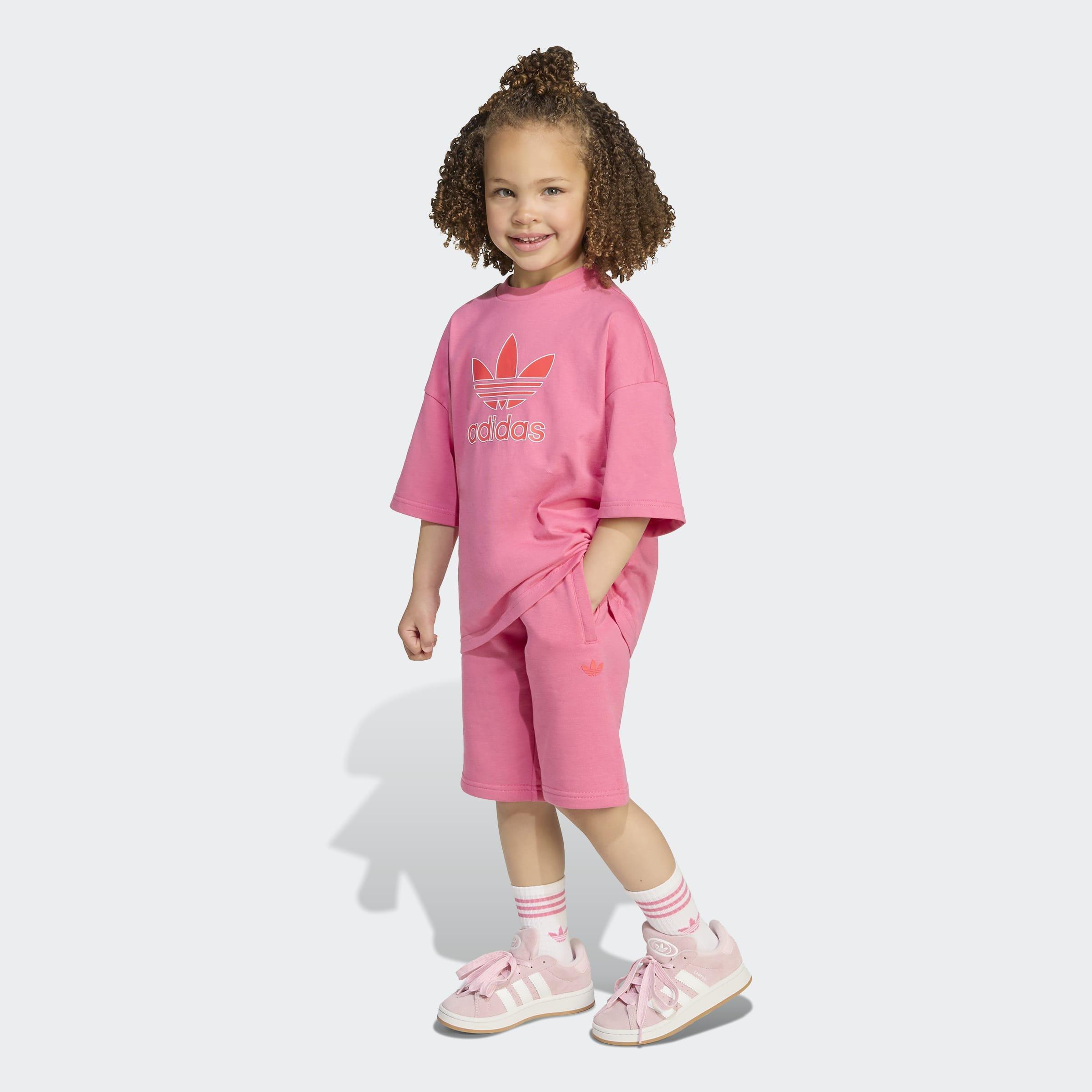 Kids Unisex Short Tee Set Big Logo Execution, Pink, A901_ONE, large image number 4