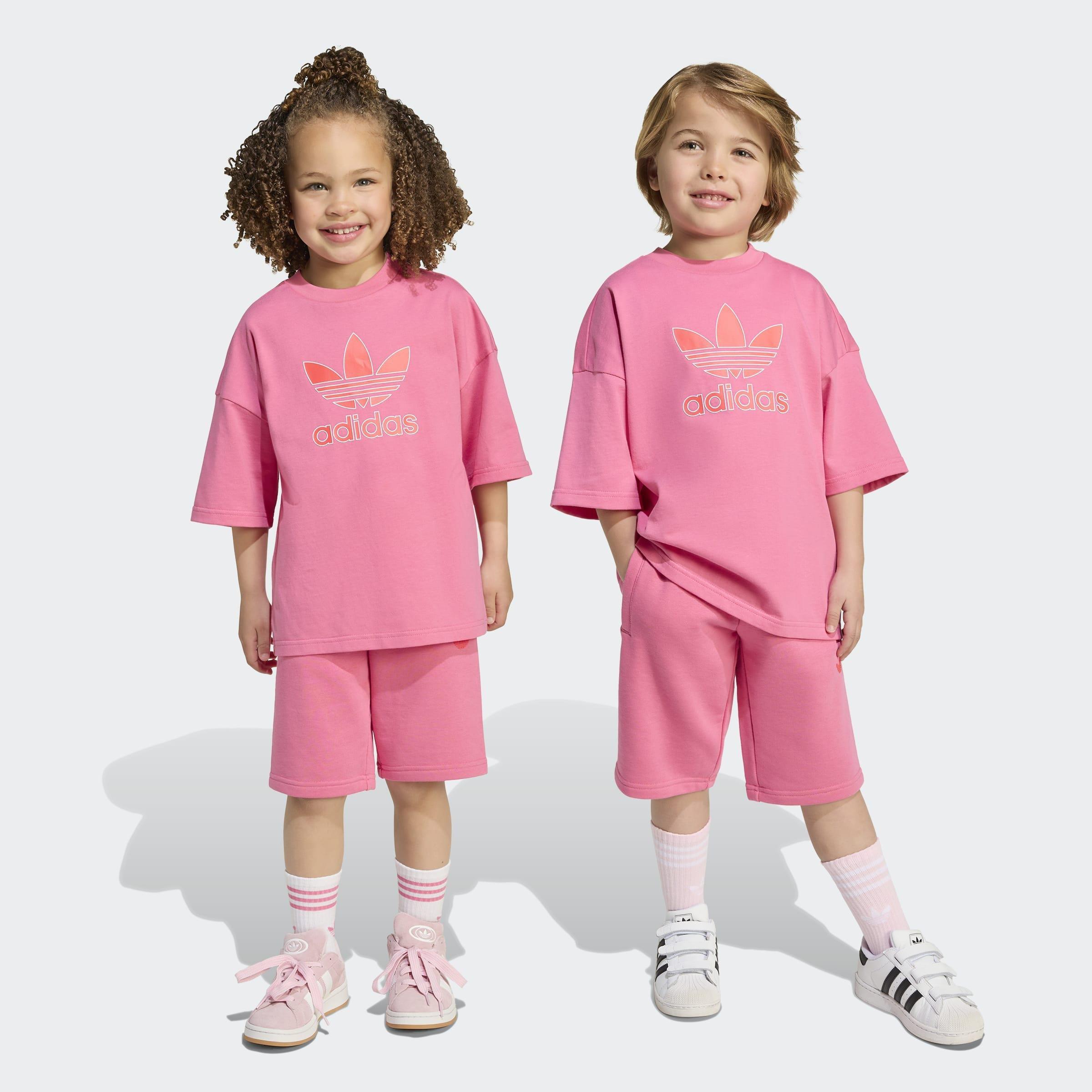 Kids Unisex Short Tee Set Big Logo Execution, Pink, A901_ONE, large image number 6