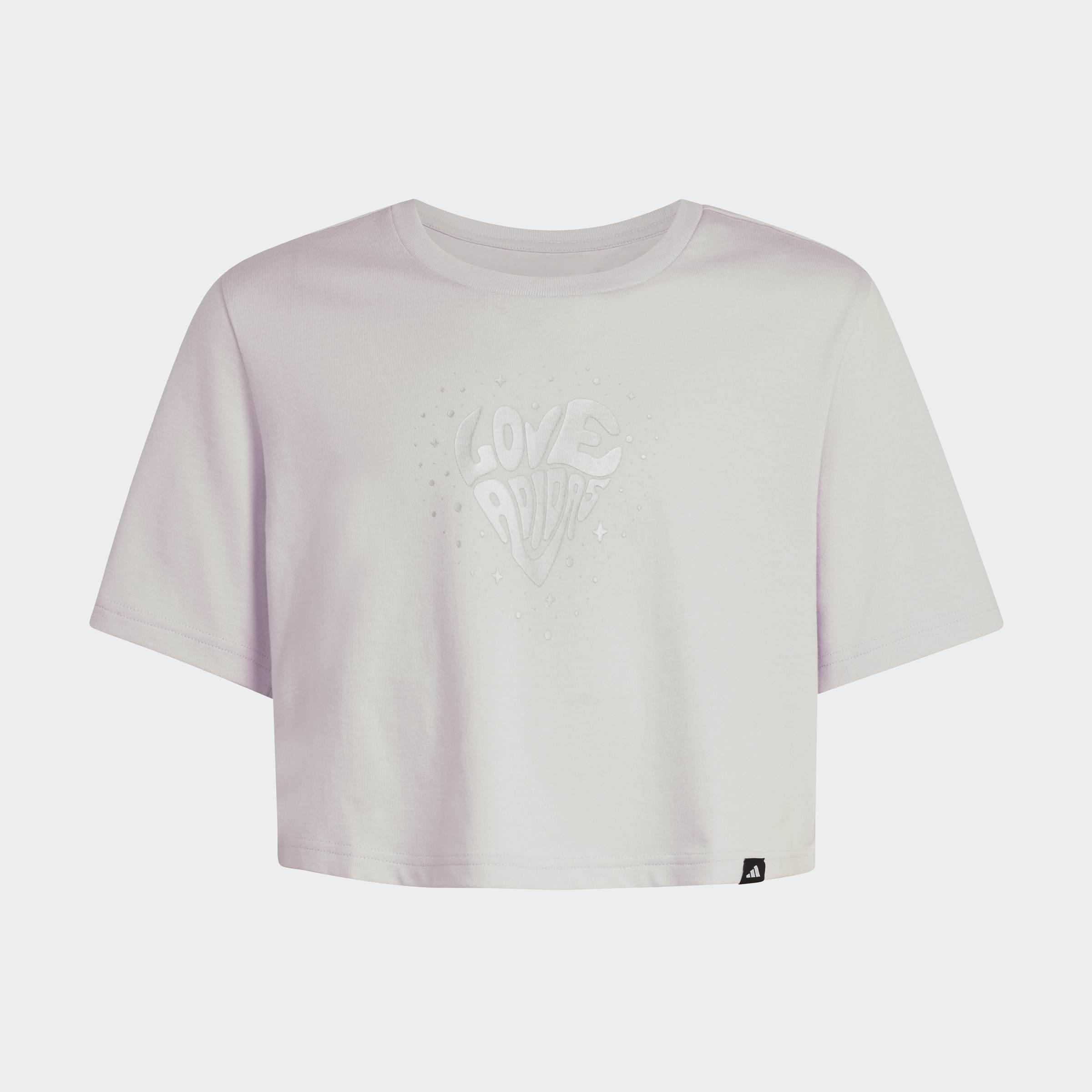Kids Everyday Glam Cropped Graphic T-Shirt, Purple, A901_ONE, large image number 0