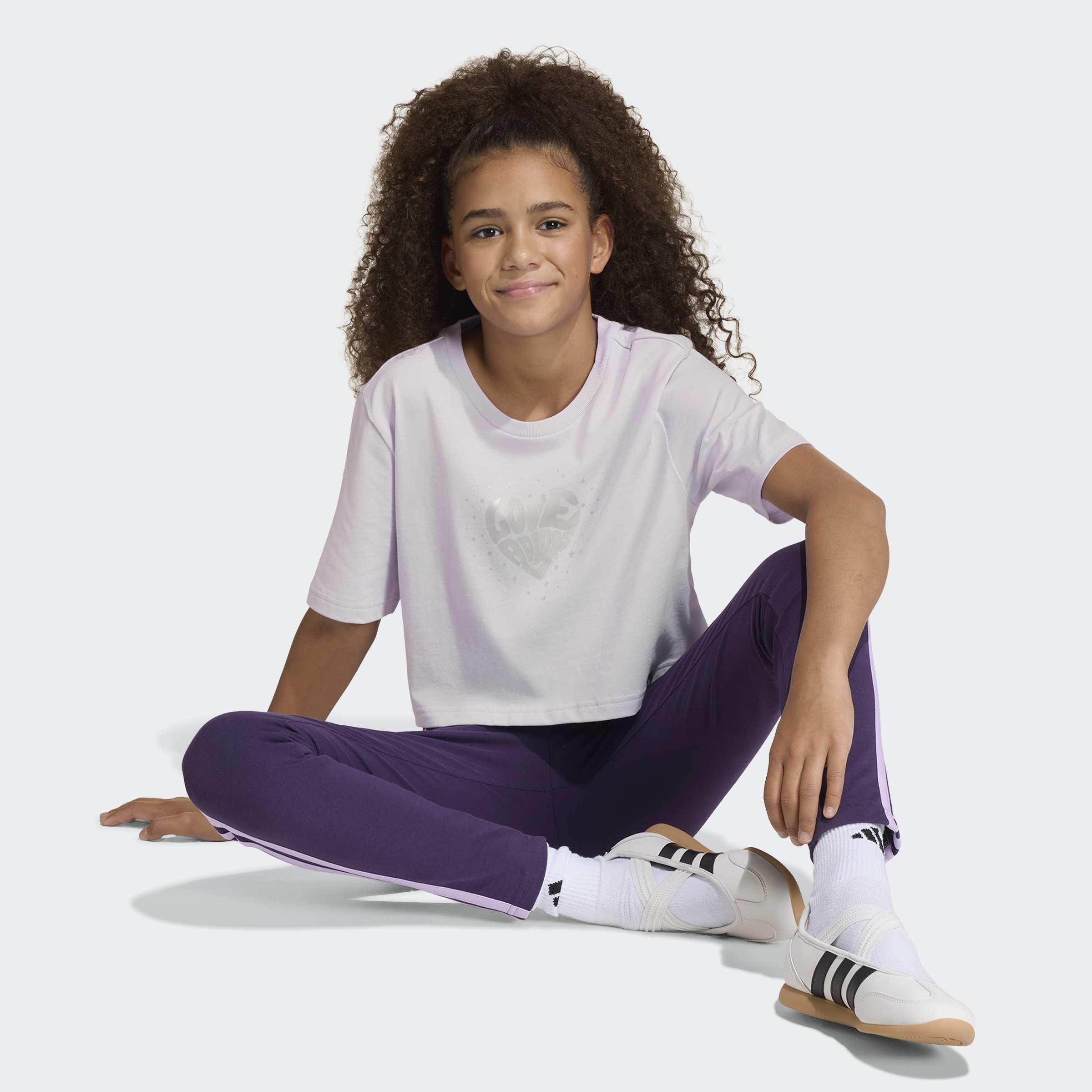 Kids Everyday Glam Cropped Graphic T-Shirt, Purple, A901_ONE, large image number 4
