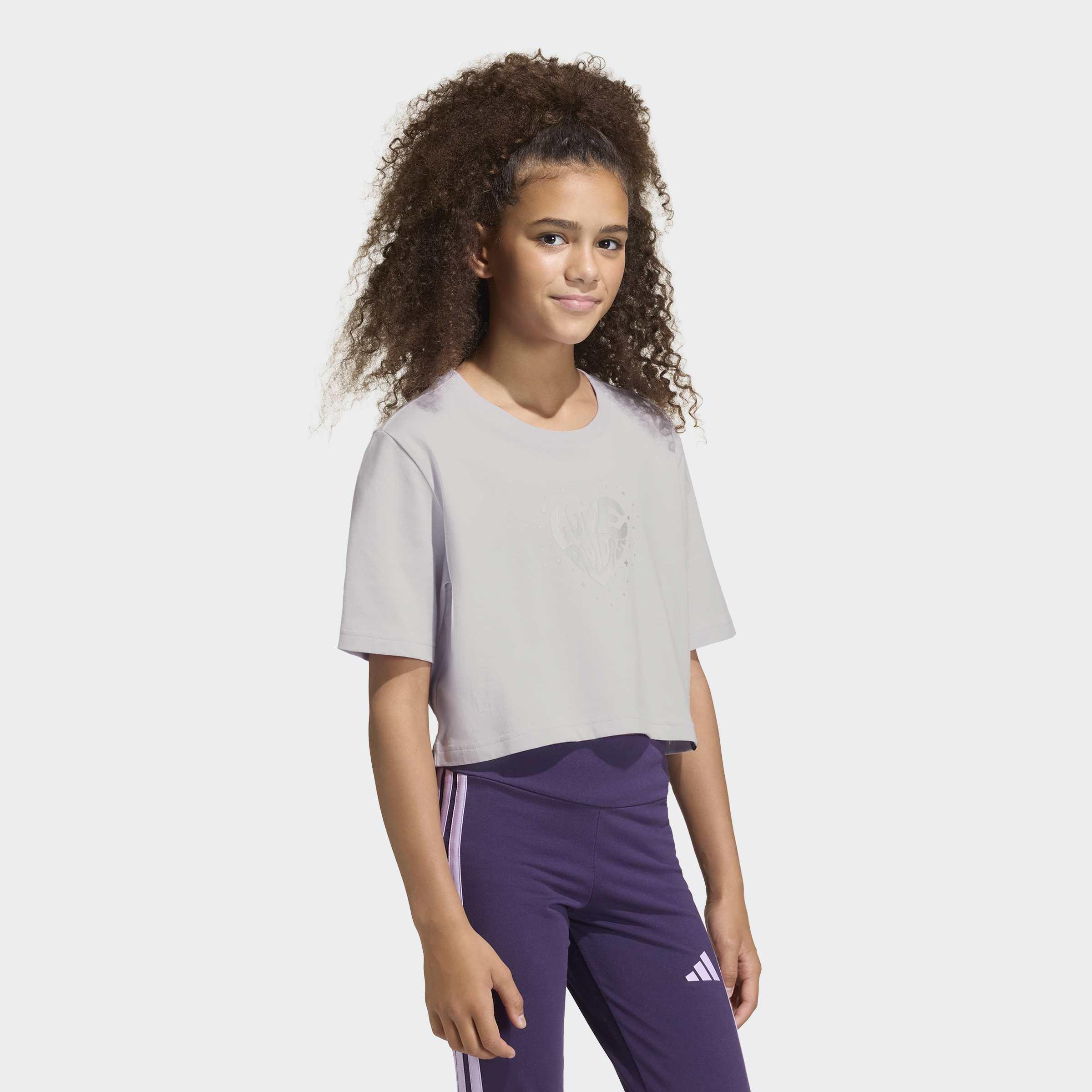 Kids Everyday Glam Cropped Graphic T-Shirt, Purple, A901_ONE, large image number 5