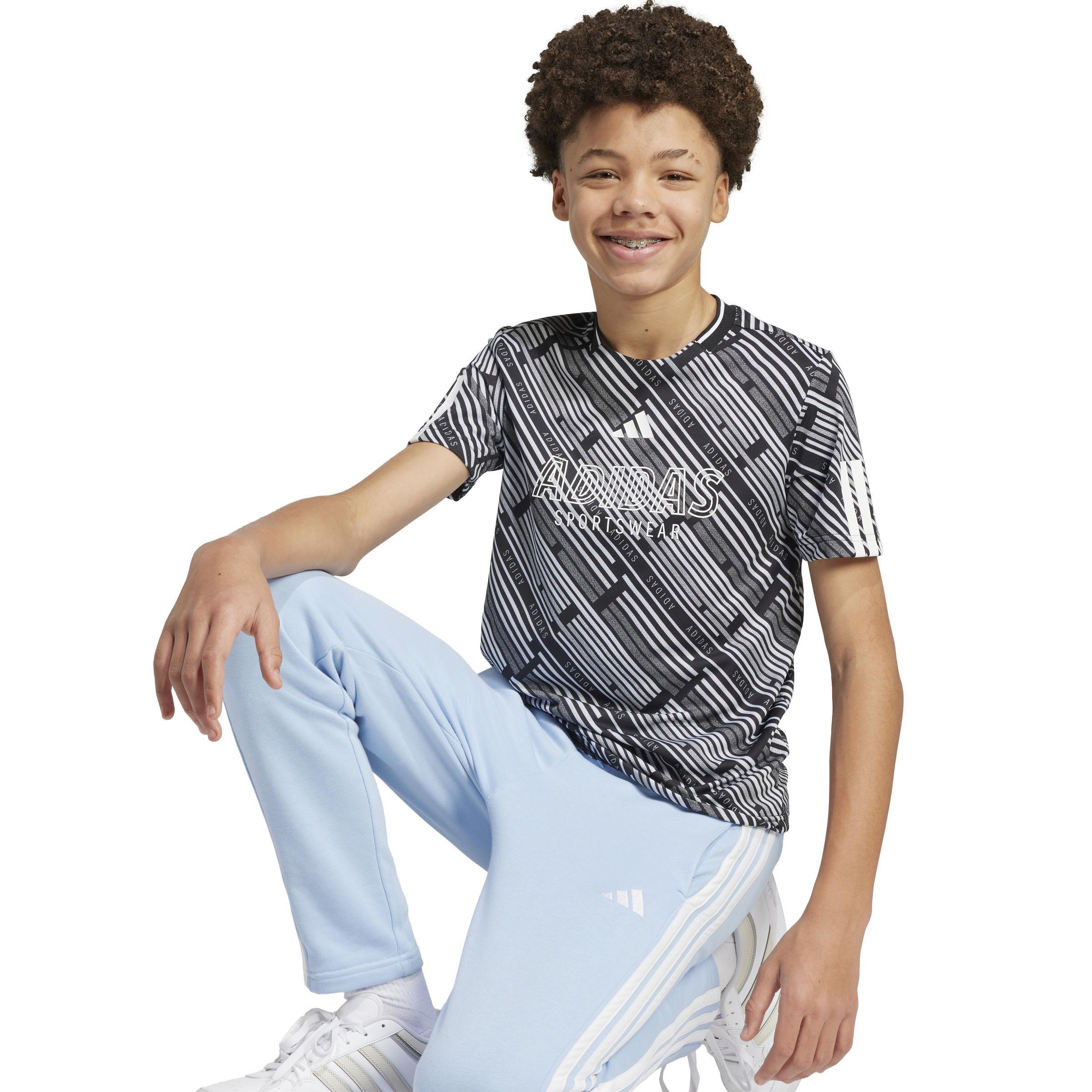 Kids Unisex Emerging Harmony T-Shirt, Black, A901_ONE, large image number 6