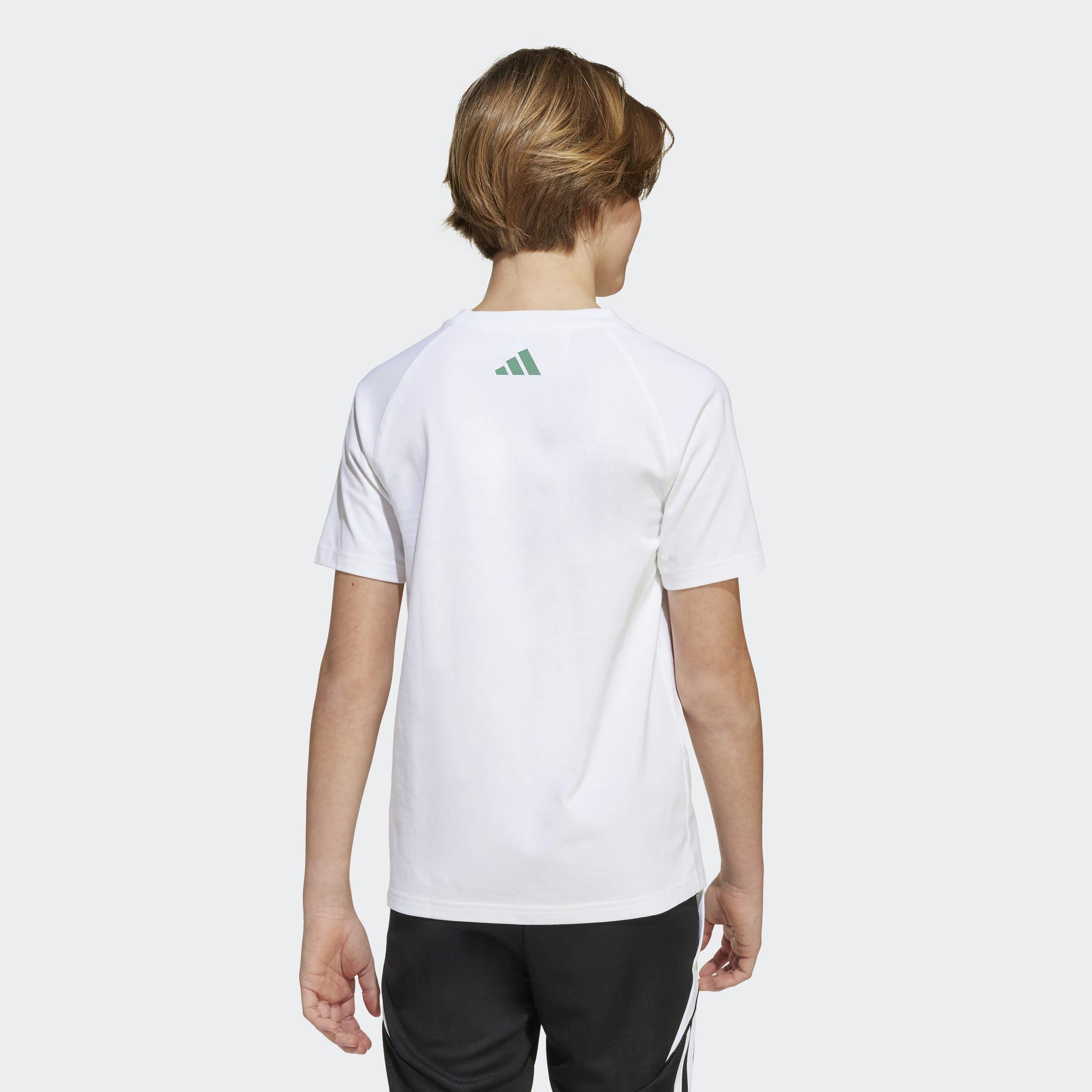 Kids Unisex Emerging Harmony Graphic T-Shirt, White, A901_ONE, large image number 3