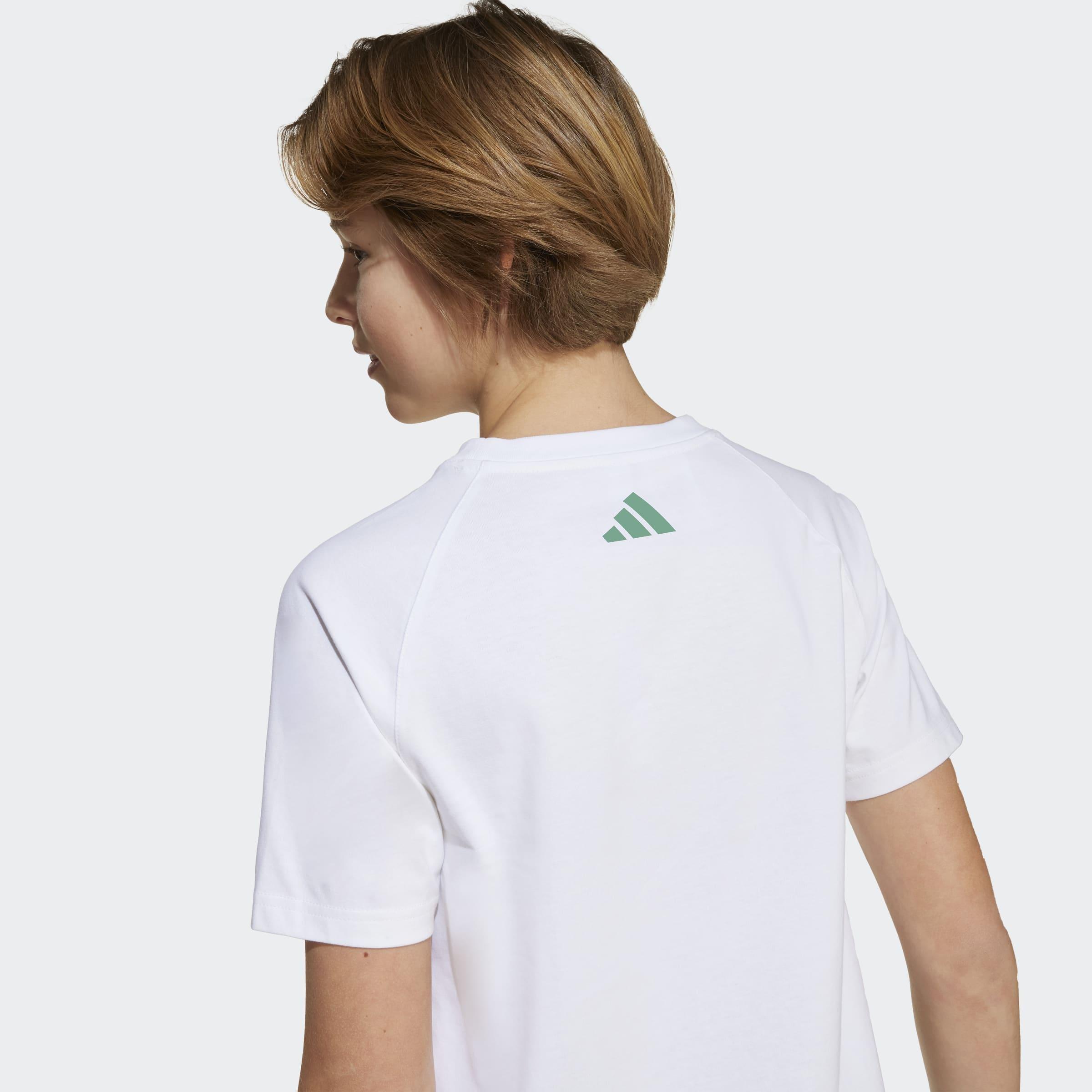 Kids Unisex Emerging Harmony Graphic T-Shirt, White, A901_ONE, large image number 6