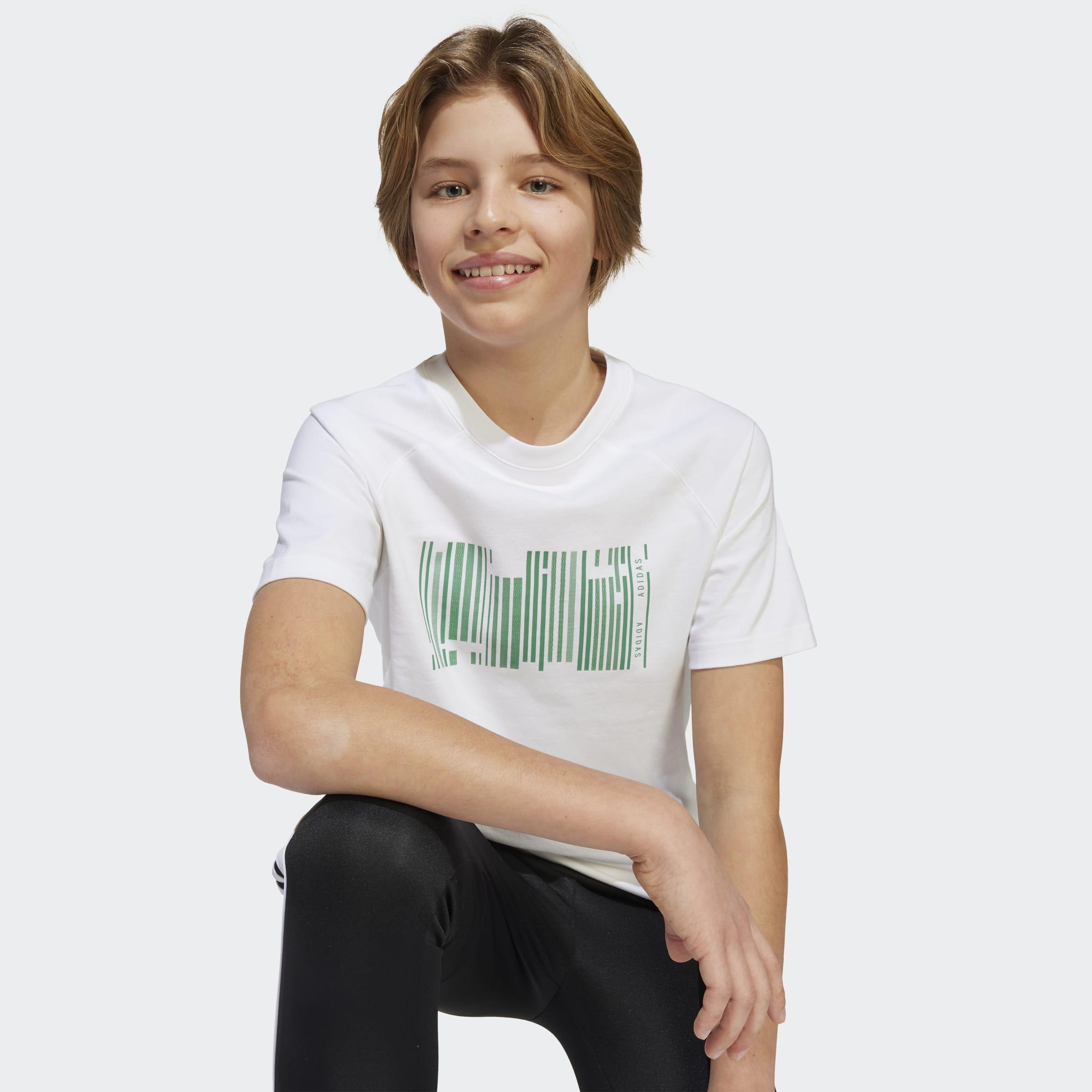 Kids Unisex Emerging Harmony Graphic T-Shirt, White, A901_ONE, large image number 7