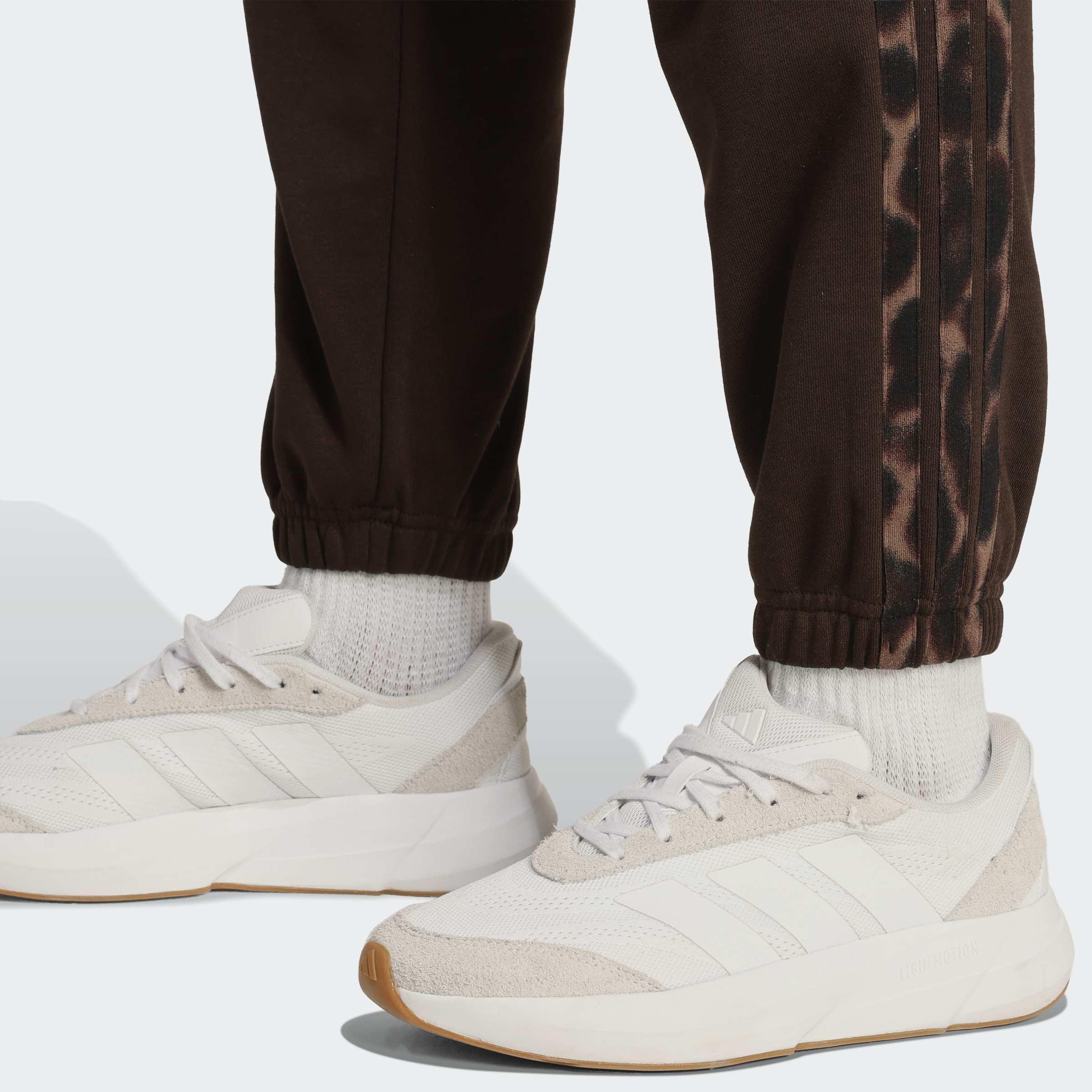 Seasonal Essentials Leopard Print French Terry Joggers with 3-Stripes, Brown, A901_ONE, large image number 2