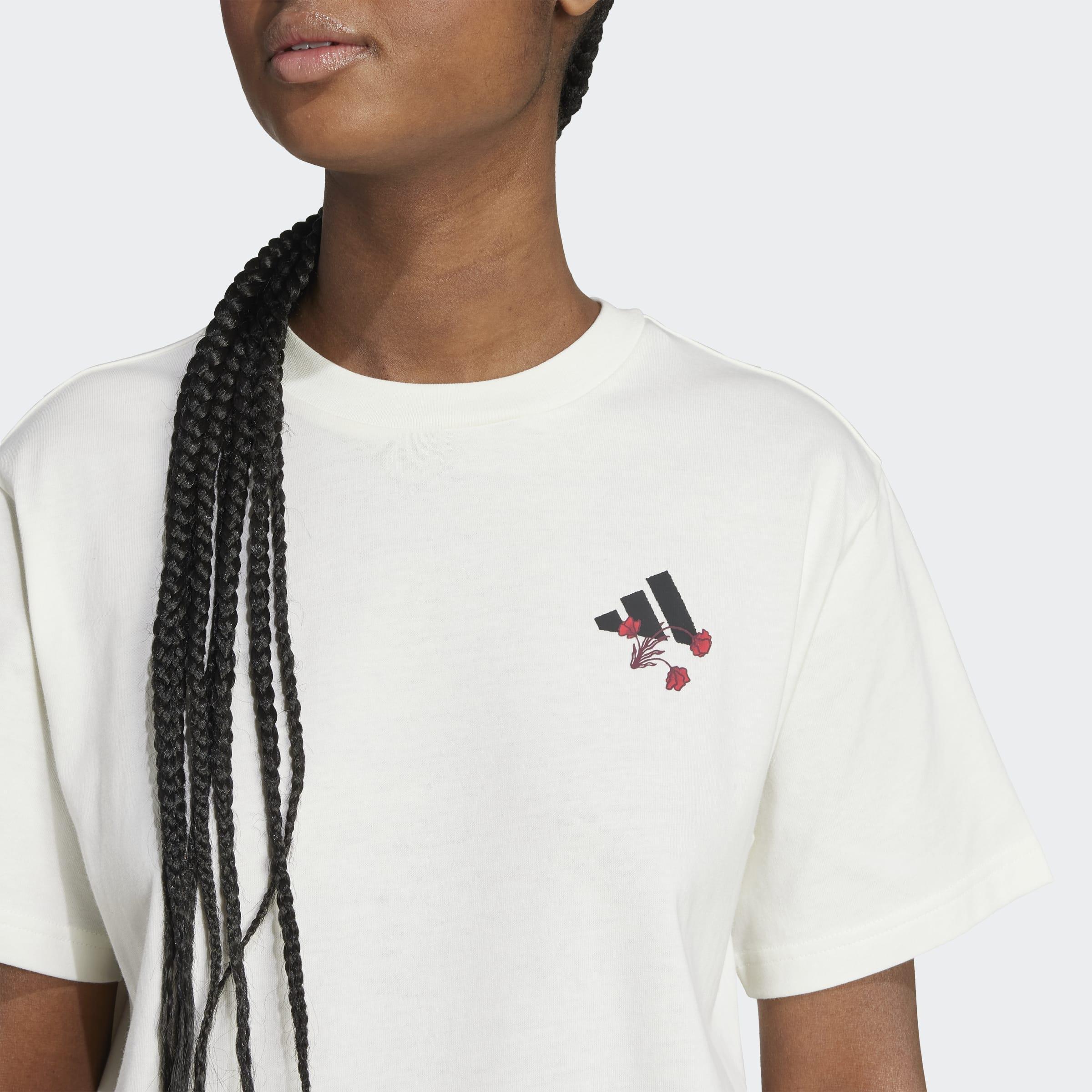 Tiro Floral Graphic T-Shirt, White, A901_ONE, large image number 2