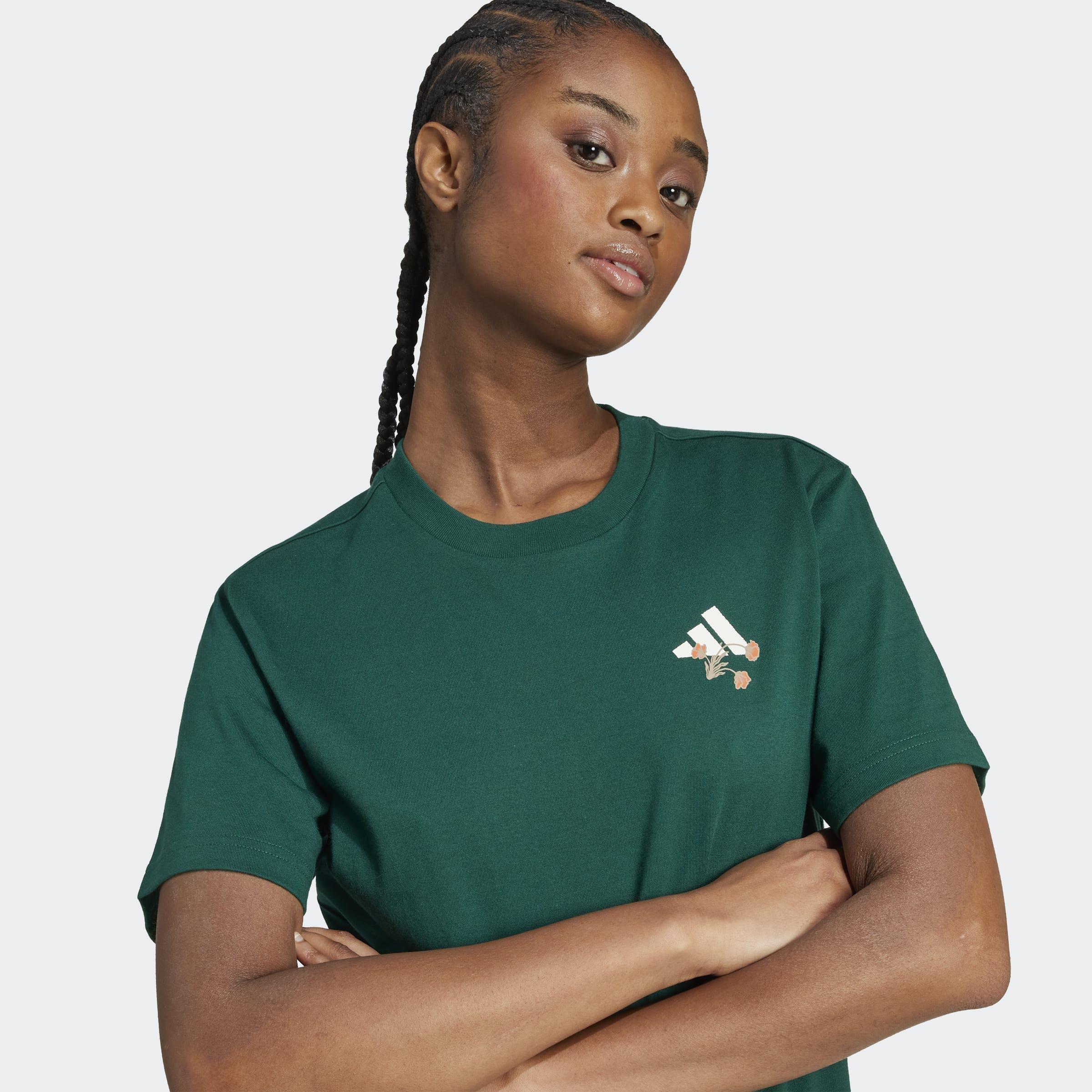 Tiro Floral Graphic T-Shirt, Green, A901_ONE, large image number 2