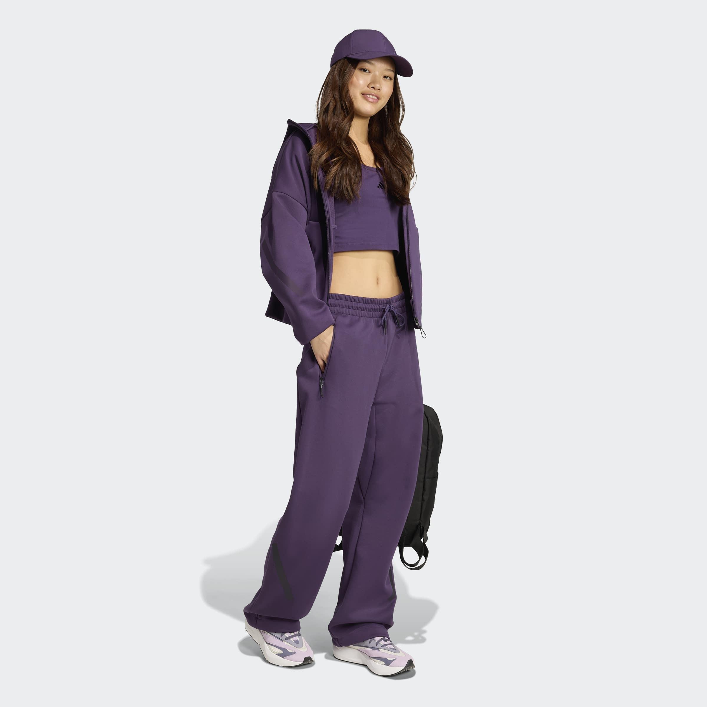 Adidas Z.N.E. Barrel Tracksuit Bottoms, Purple, A901_ONE, large image number 4