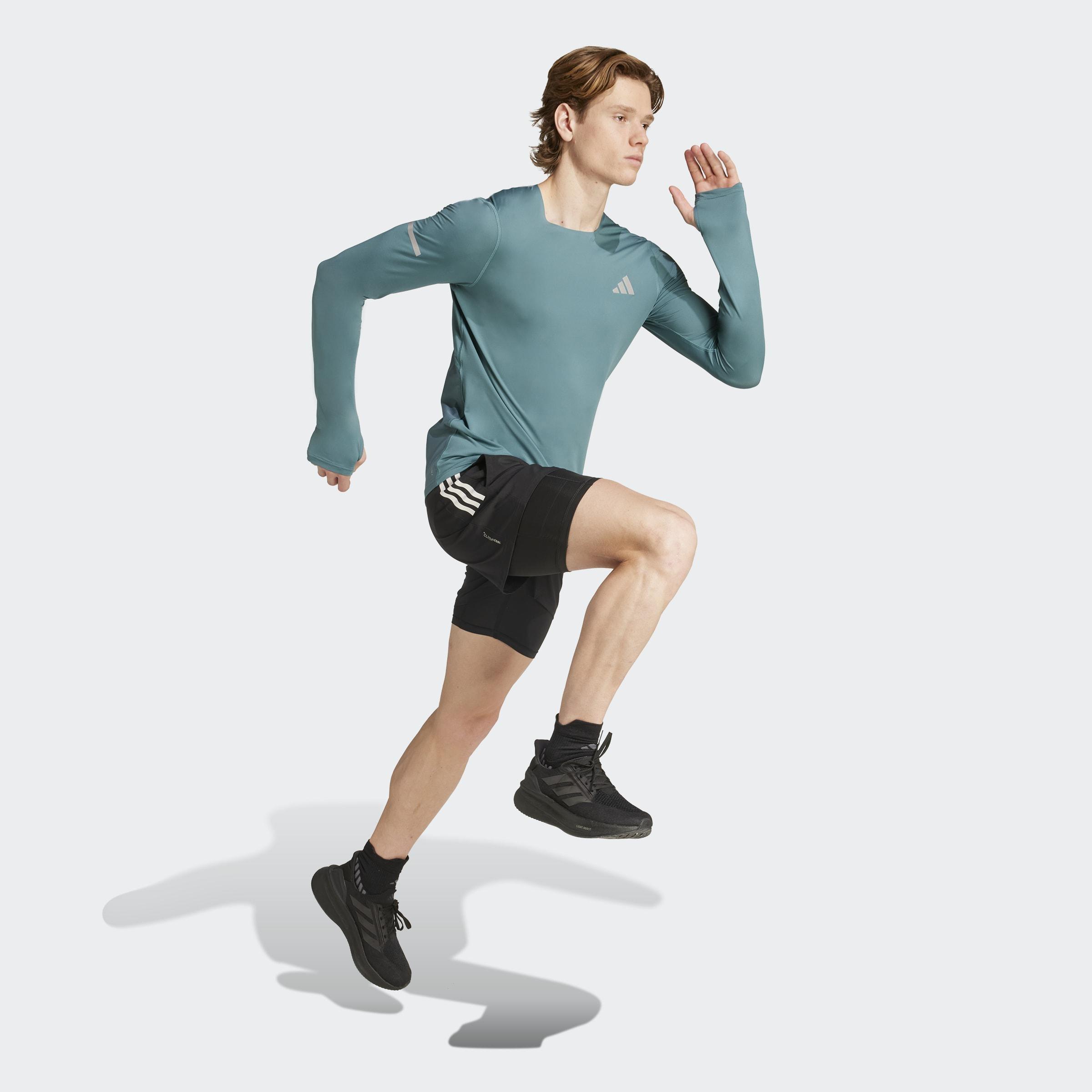Adi365 Running Climacool+ Long-Sleeve Top, Green, A901_ONE, large image number 4