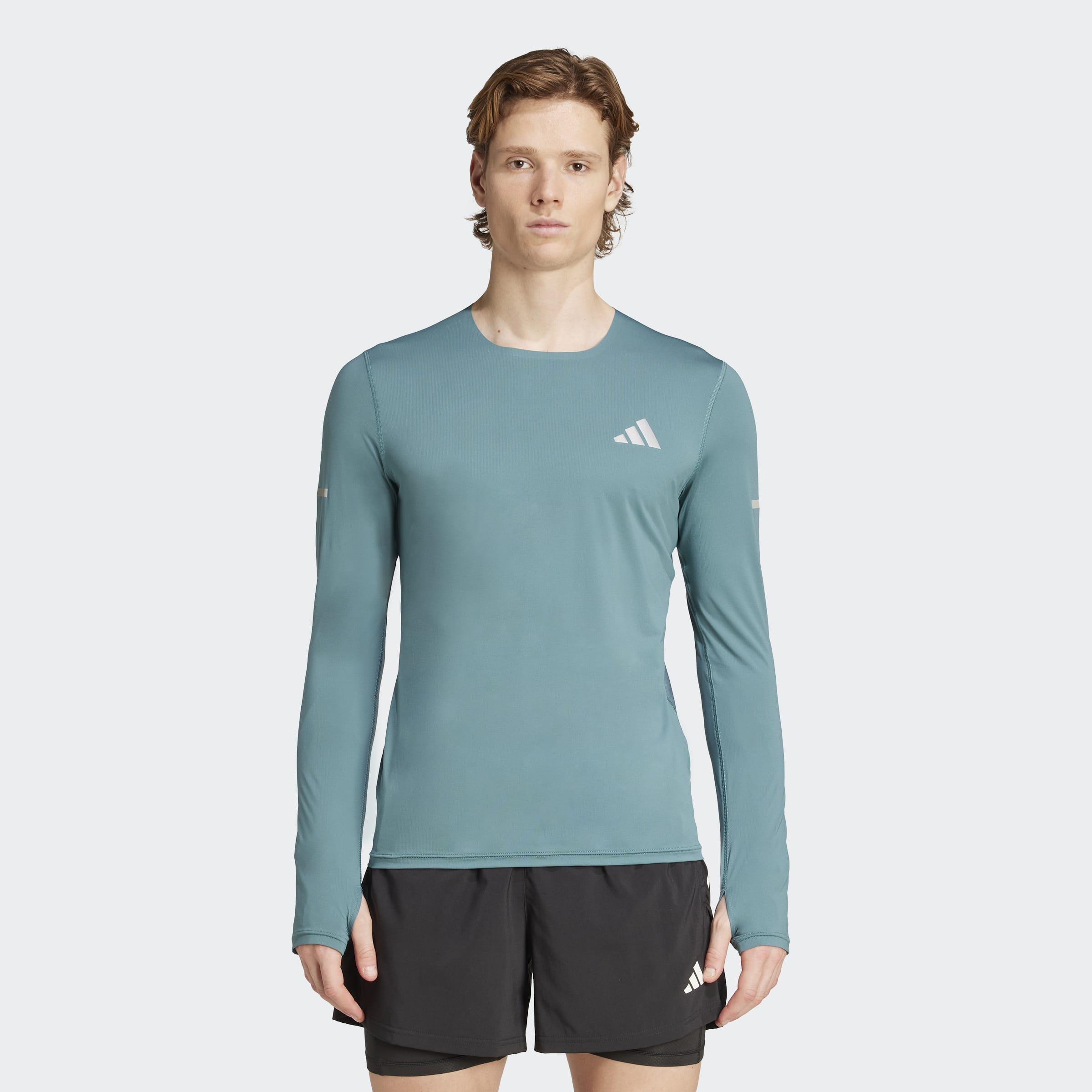 Adi365 Running Climacool+ Long-Sleeve Top, Green, A901_ONE, large image number 5